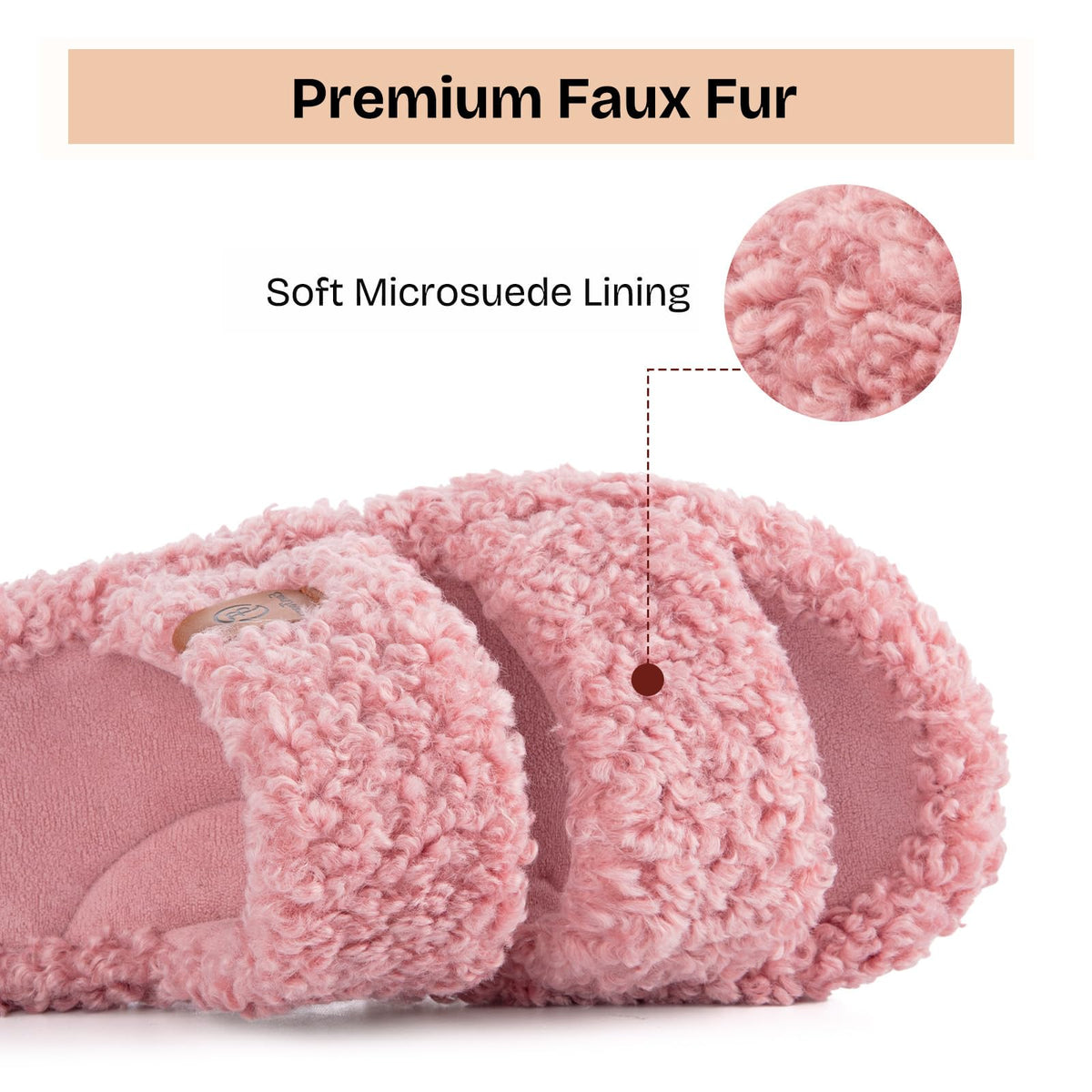 EverFoams Womens Fuzzy Open-toe Slippers Memory Foam Indoor House Shoes