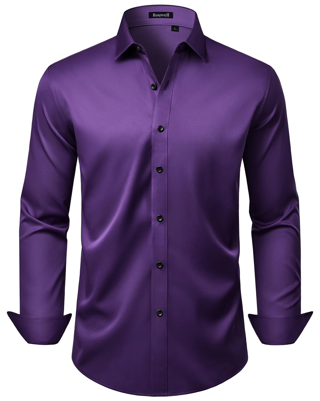 Mens Wrinkle Free Dress Shirts Regular Fit Business Button Down Shirt Formal Long Sleeve Wedding Stretch Shirts