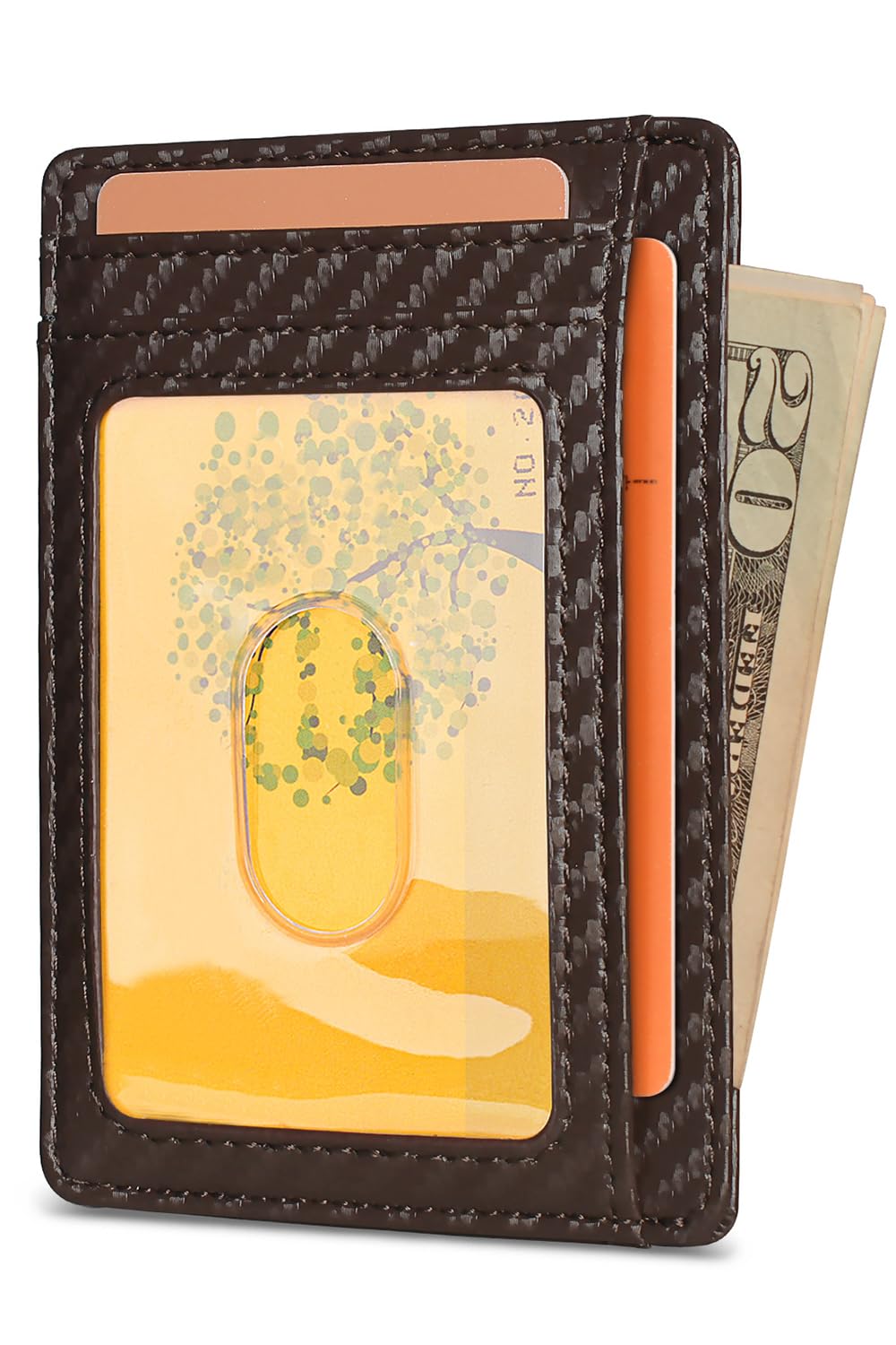 Buffway Slim Minimalist Front Pocket RFID Blocking Leather Wallets for Men and Women - Cross Black