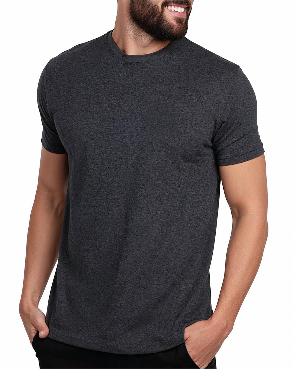 Mens T Shirts Soft Cotton Crew Neck Athletic Fit Casual Tees S-4XL