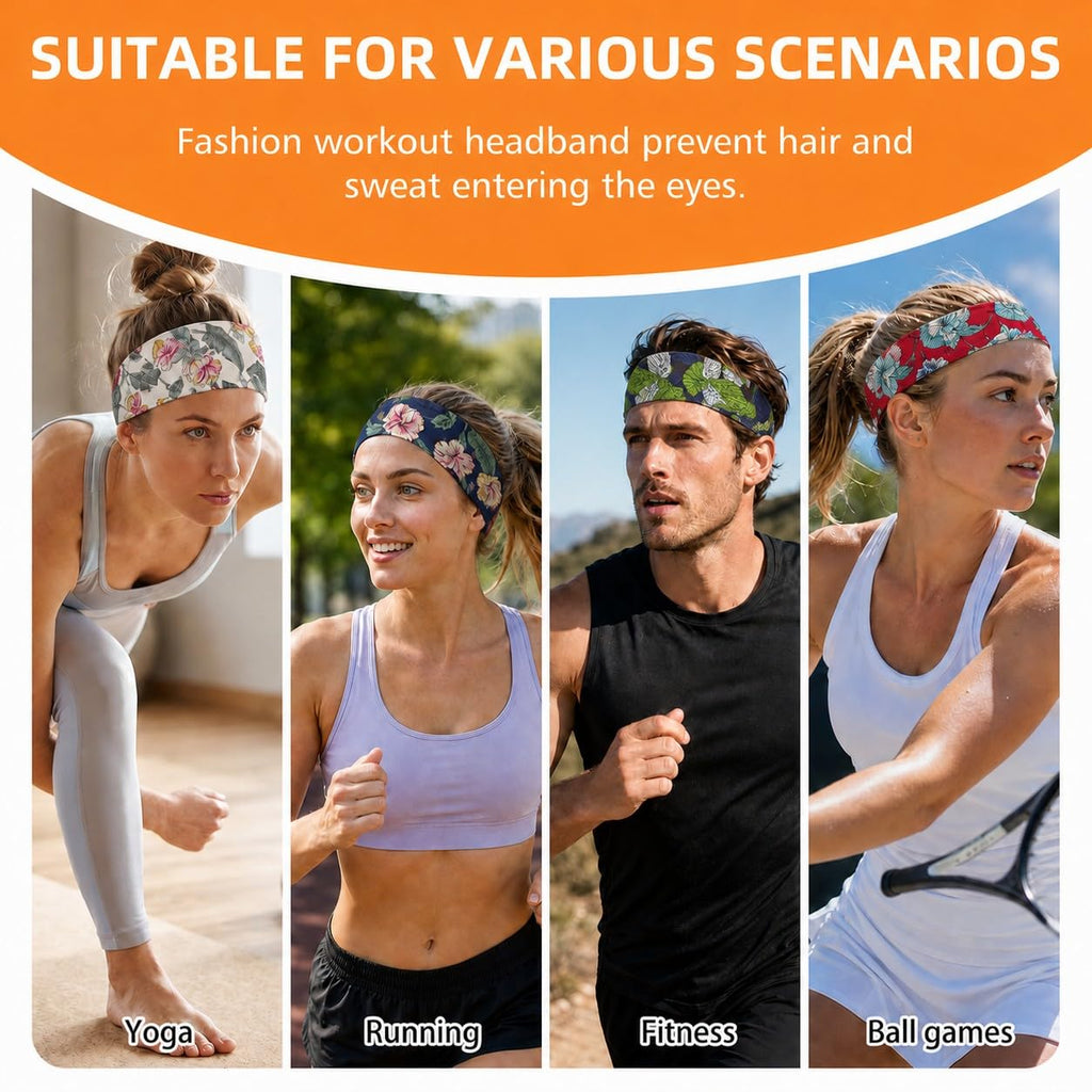 Headbands for Women 8PCS, Summer-Exclusive Elastic Non Slip Hair Head Bands