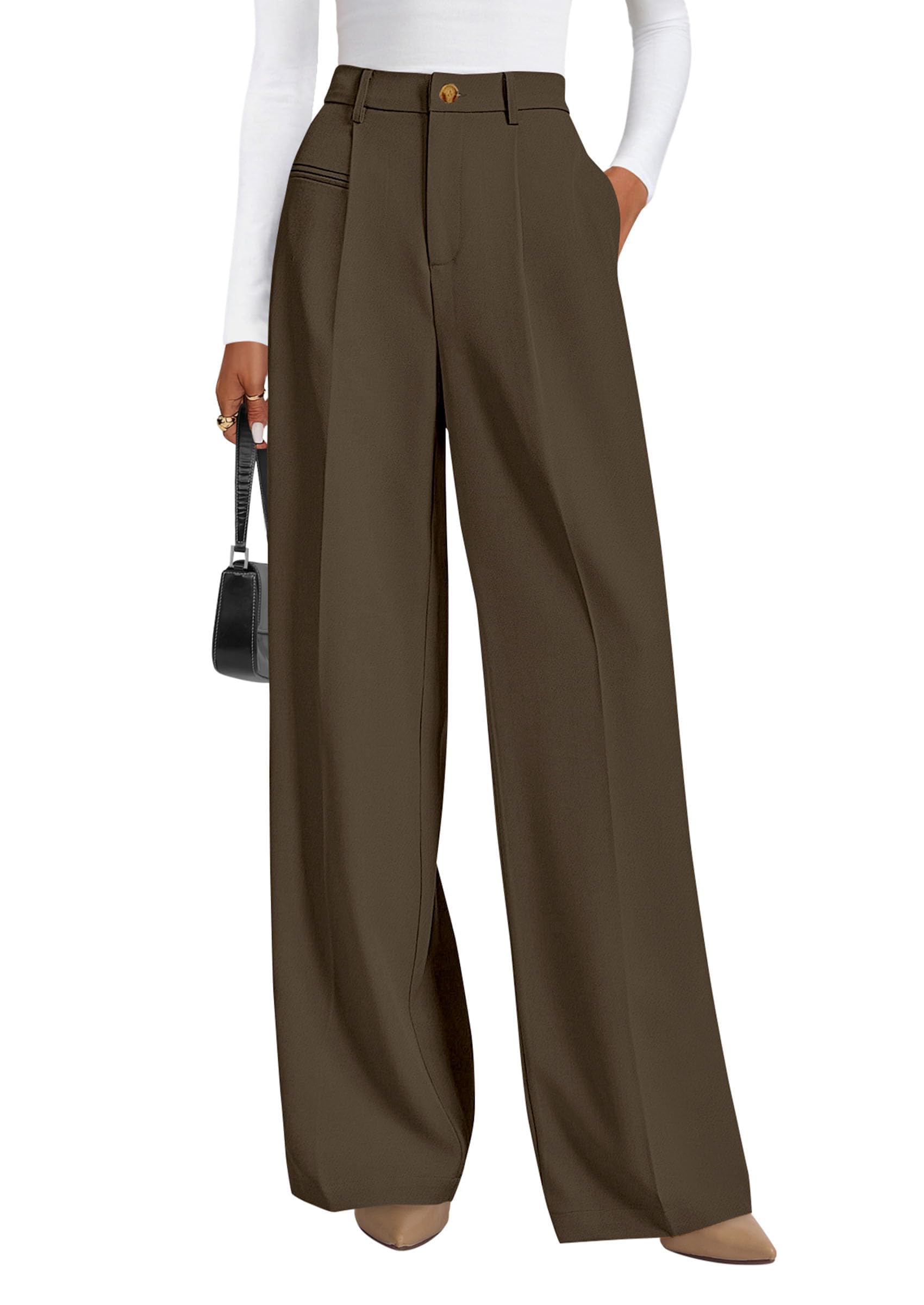 PRETTYGARDEN Women's Tailored Wide Leg Work Dress Pants
