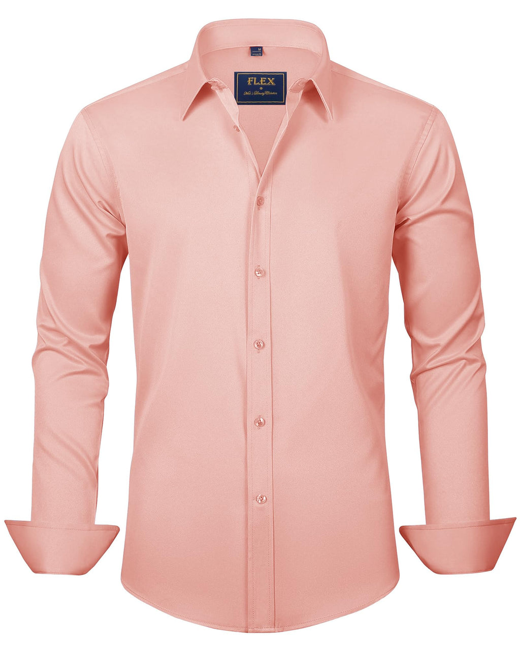 J.VER Men's Dress Shirts Solid Long Sleeve Stretch Wrinkle-Free Formal Shirt Business Casual Button Down Shirts