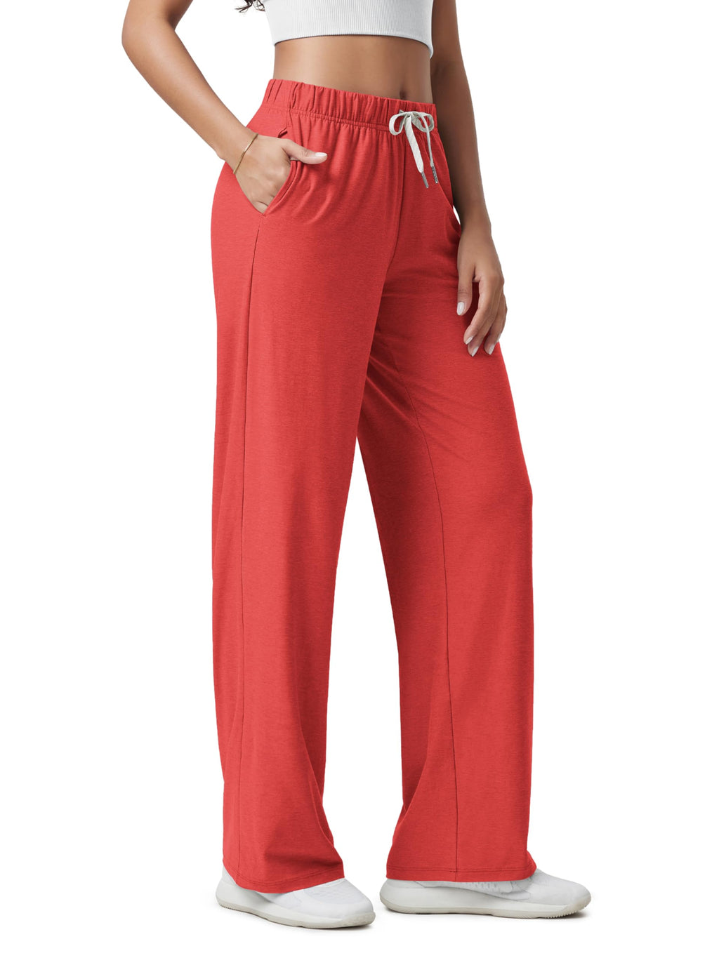 ODODOS Women's Straight Leg Pants Ultra Soft odSTRATUM Tech Relaxed Casual Pajama Lounge Pants with Pockets-27/29/31 Inseam