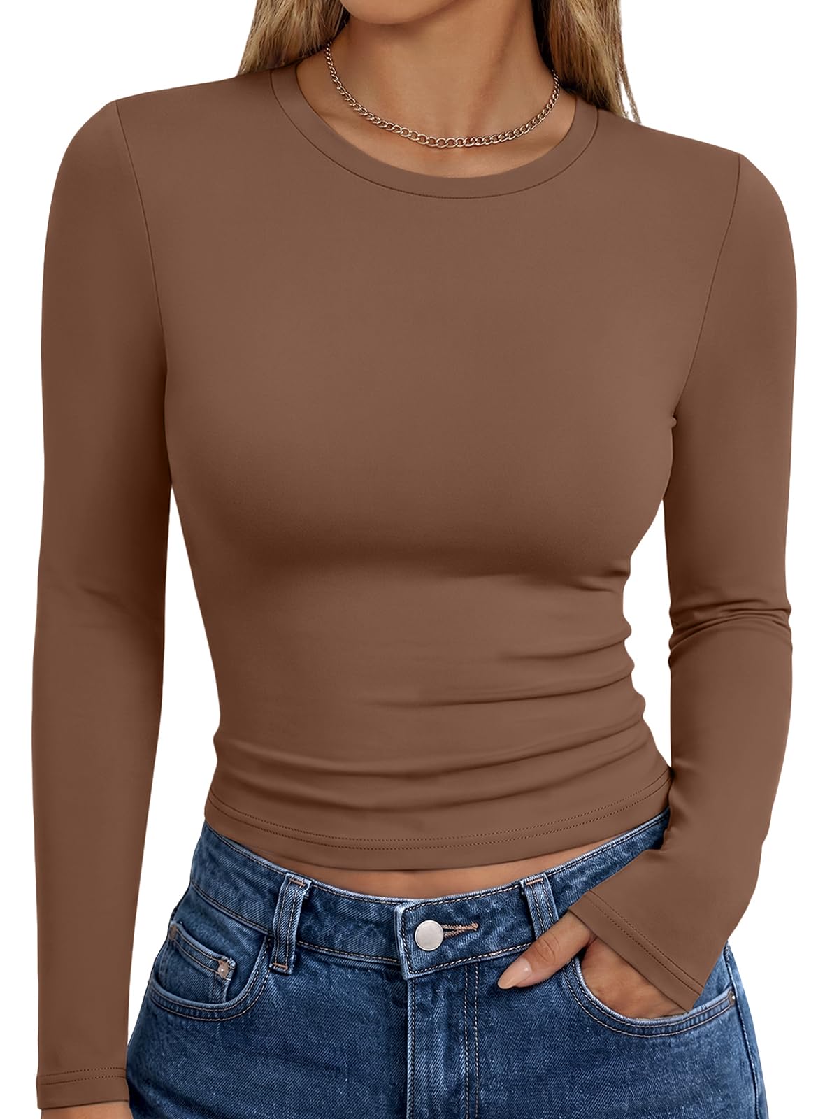 Trendy Queen Womens Long Sleeve T Shirts Fall Fashion Basic Y2K Tops 2026