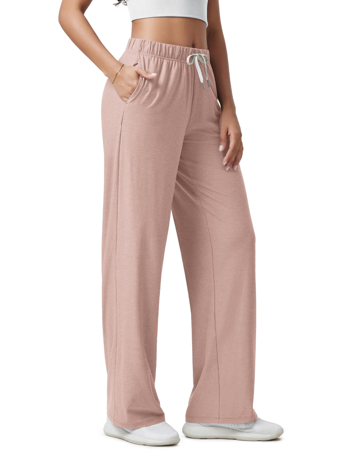 ODODOS Women's Straight Leg Pants Ultra Soft odSTRATUM Tech Relaxed Casual Pajama Lounge Pants with Pockets-27/29/31 Inseam