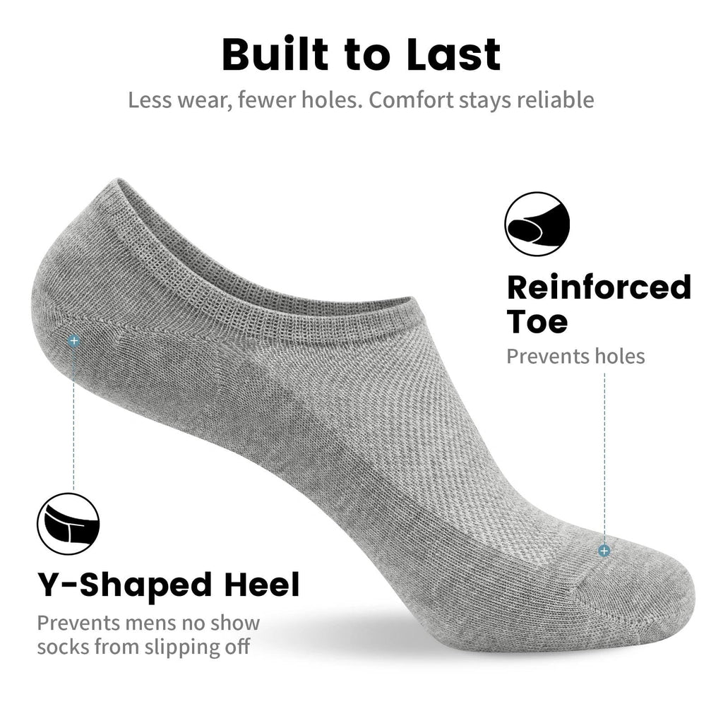 wernies No Show Socks Men, Low Cut Ankle Short Casual Non Slip Socks