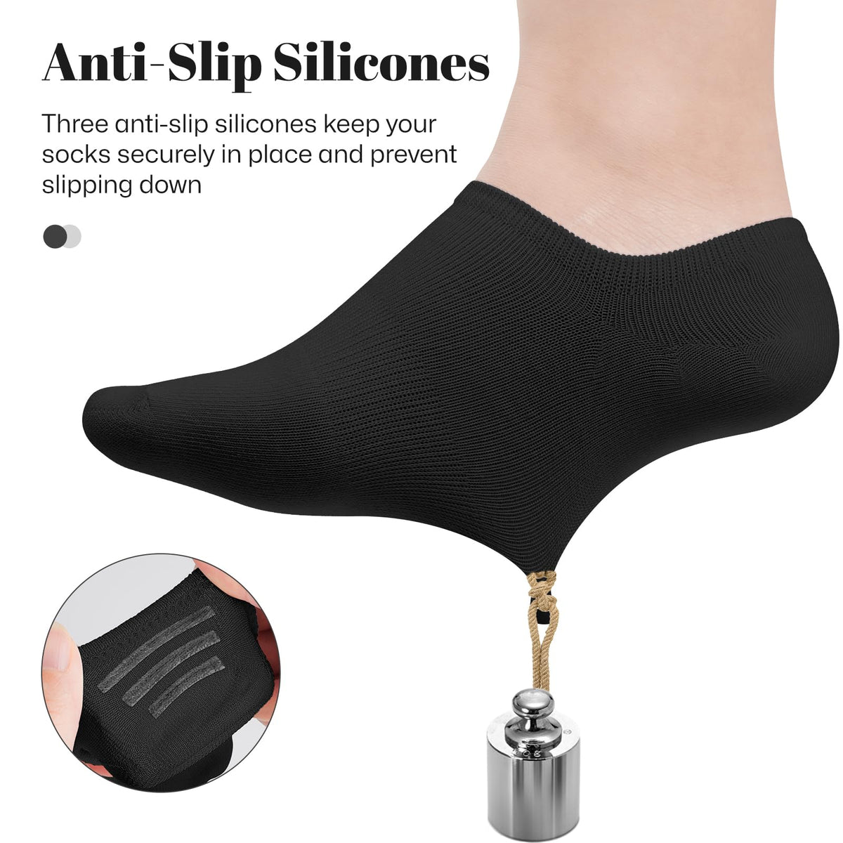 wernies No Show Socks Women Low Cut Ankle Socks Non Slip 4/8 Pairs