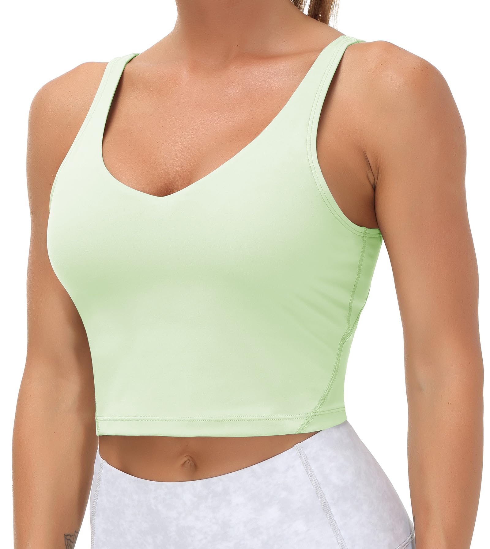 THE GYM PEOPLE Women’s Longline Sports Bra Wirefree Padded Medium Support Yoga Bras Gym Running Workout Tank Tops