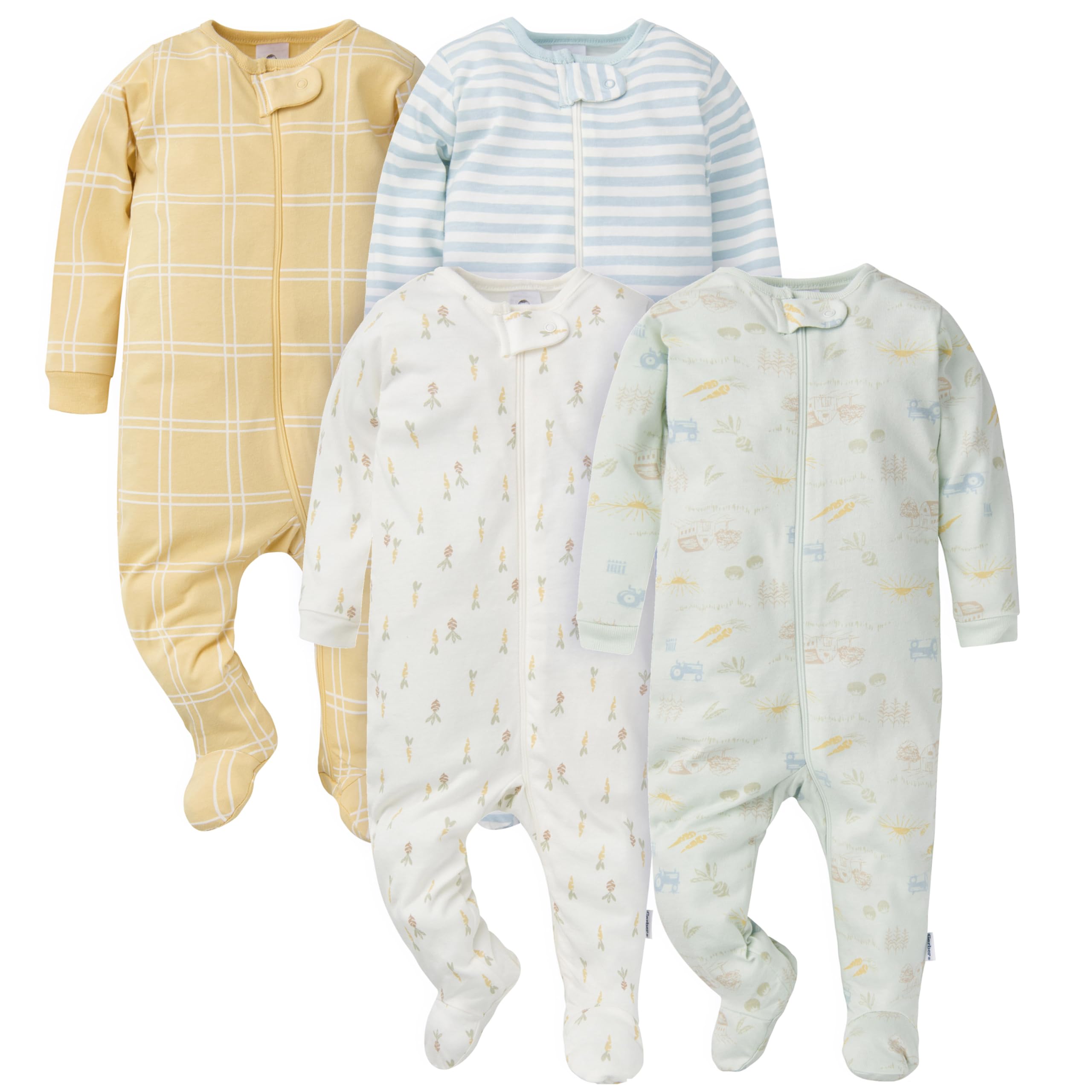 Gerber Baby Girls 4-Pack Sleep 'N Play Footie