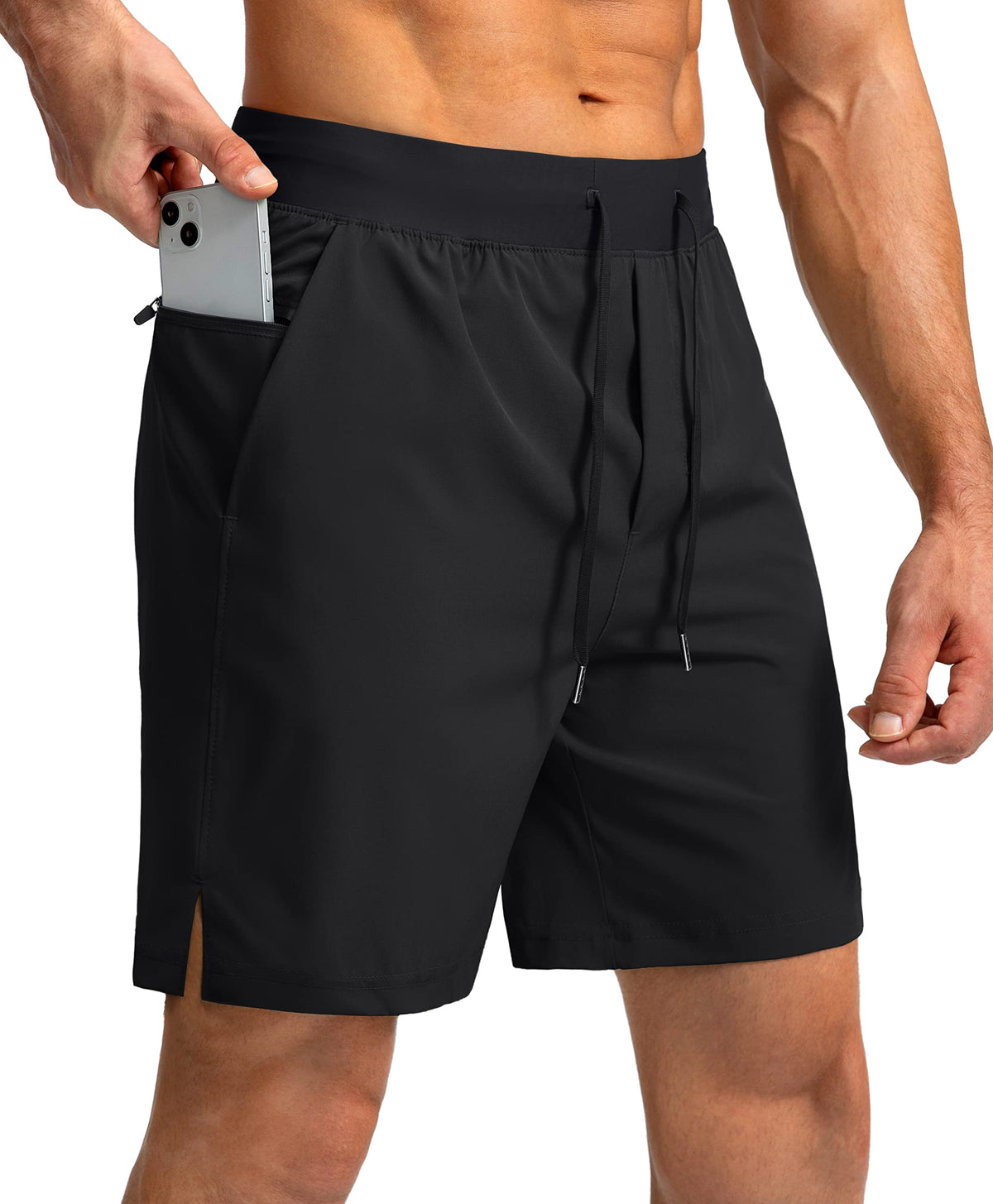 Soothfeel Men's Running Shorts with Zipper Pockets 9"/ 7"/ 5" Quick Dry Eight Basketball Gym Workout Athletic Shorts