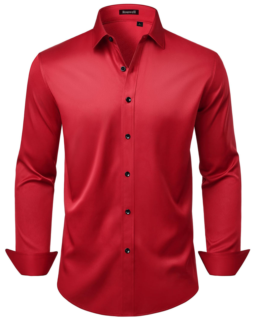 Mens Wrinkle Free Dress Shirts Regular Fit Business Button Down Shirt Formal Long Sleeve Wedding Stretch Shirts