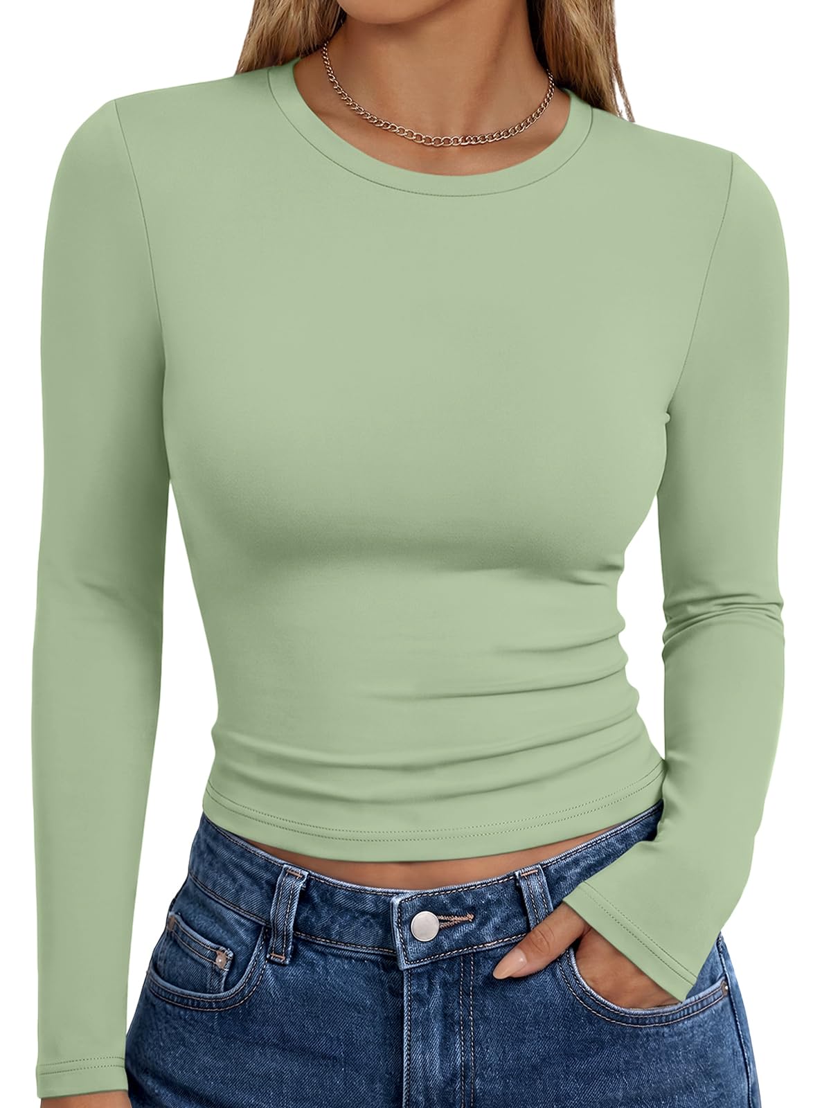Trendy Queen Womens Long Sleeve T Shirts Fall Fashion Basic Y2K Tops 2026