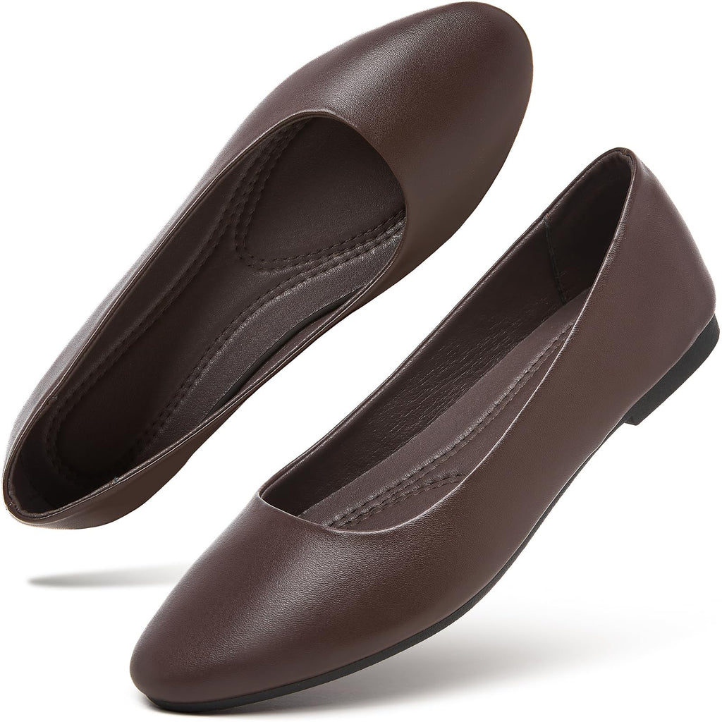 Hash Bubbie Women's Flats Shoes Ballet Flats Dress Shoes Comfortable PU Leather Slip on Shoes for Women