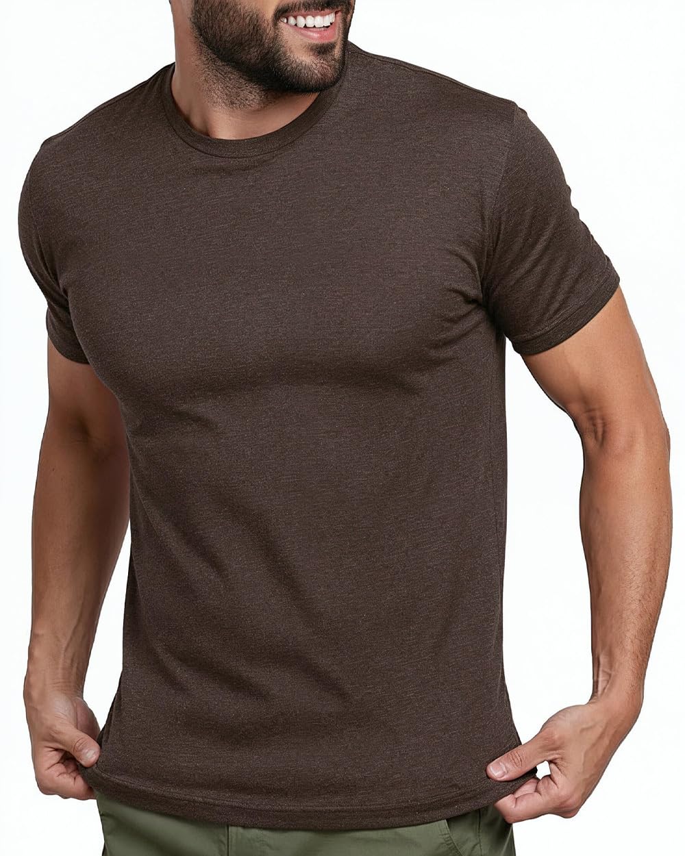 Mens T Shirts Soft Cotton Crew Neck Athletic Fit Casual Tees S-4XL