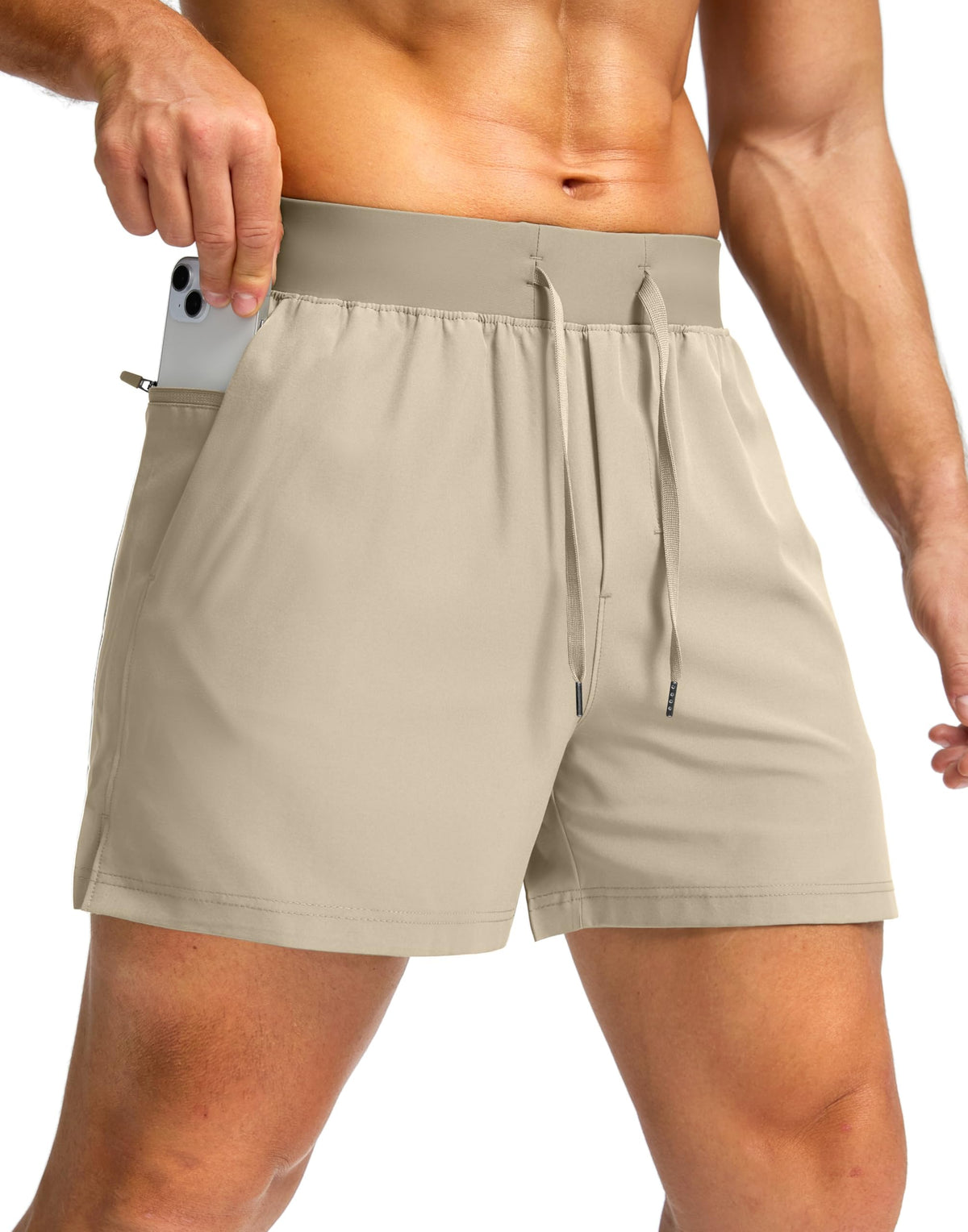 Soothfeel Men's Running Shorts with Zipper Pockets 9"/ 7"/ 5" Quick Dry Eight Basketball Gym Workout Athletic Shorts