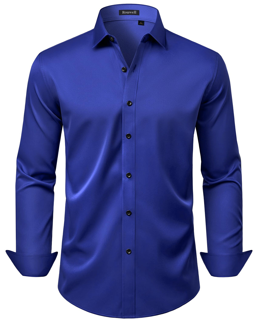 Mens Wrinkle Free Dress Shirts Regular Fit Business Button Down Shirt Formal Long Sleeve Wedding Stretch Shirts