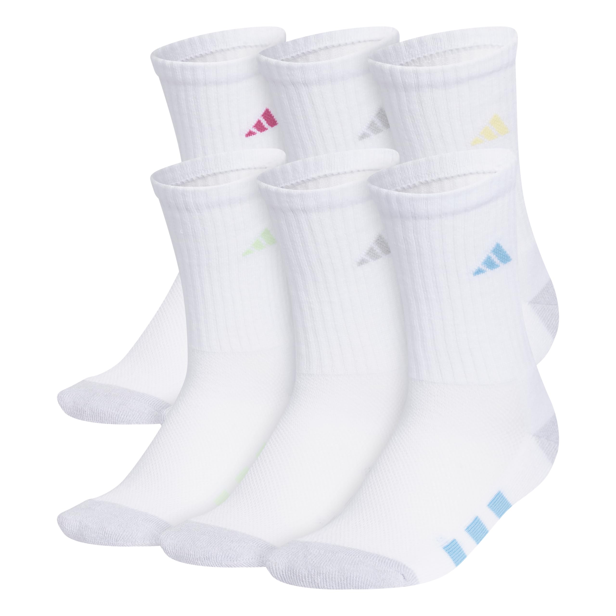adidas Kids Athletic Cushioned Crew Socks 6 Pairs