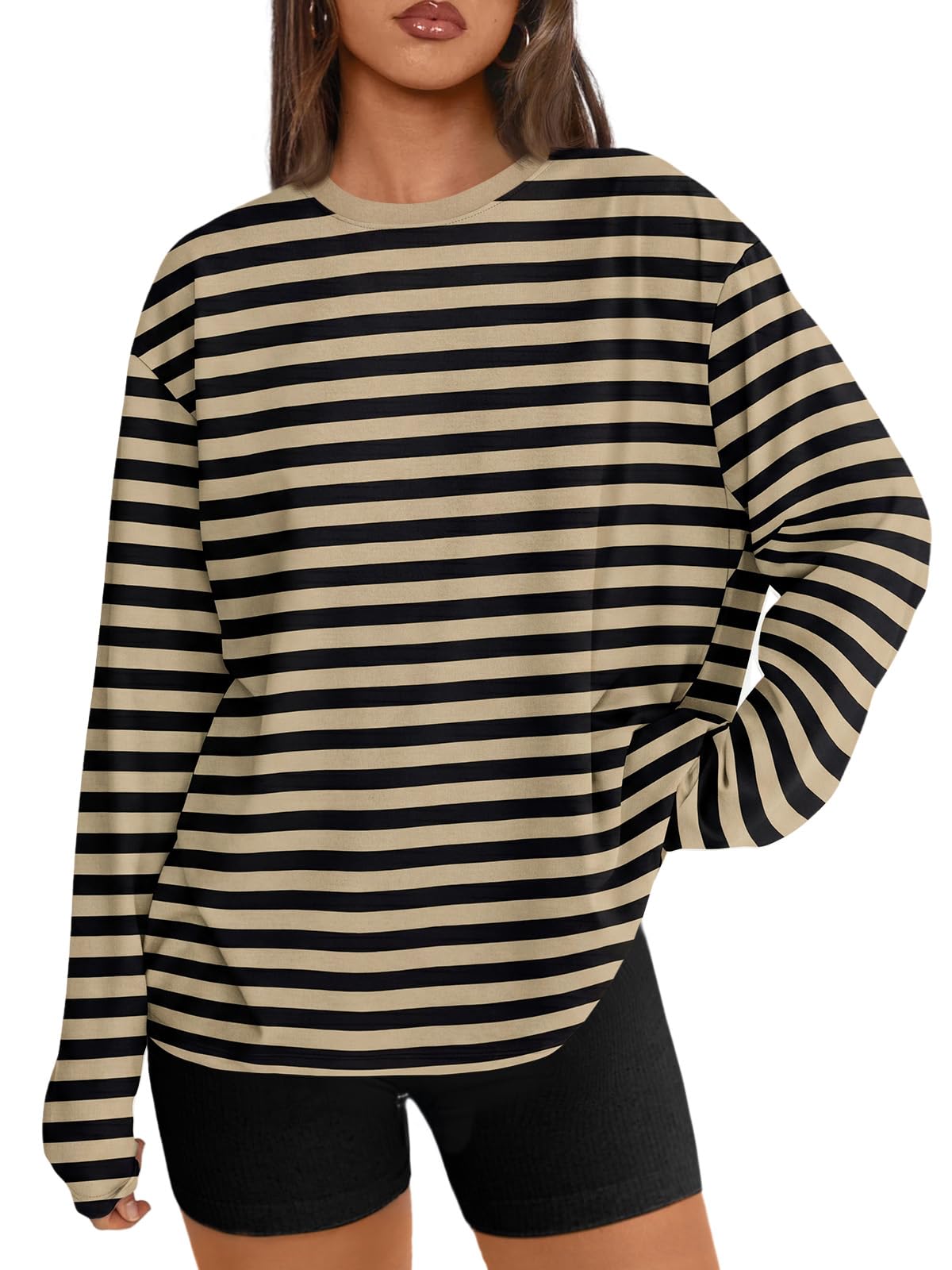 Trendy Queen Womens Oversized Long Sleeve Shirts Fall Tops 2026 Basic Tees