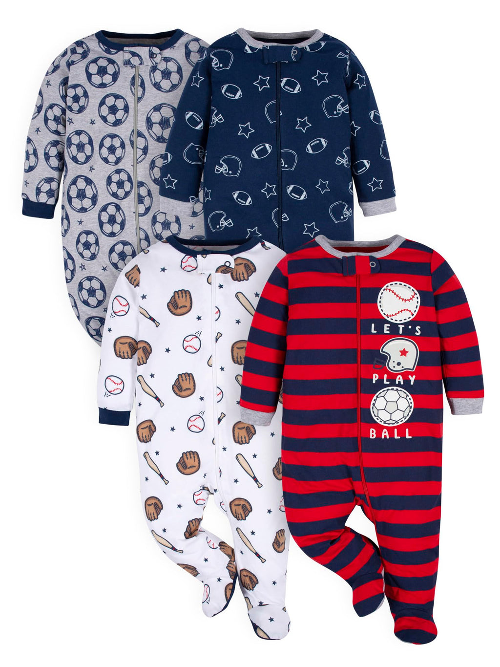 Gerber Baby Boys' 4 Pack Sleep 'N Play Footie