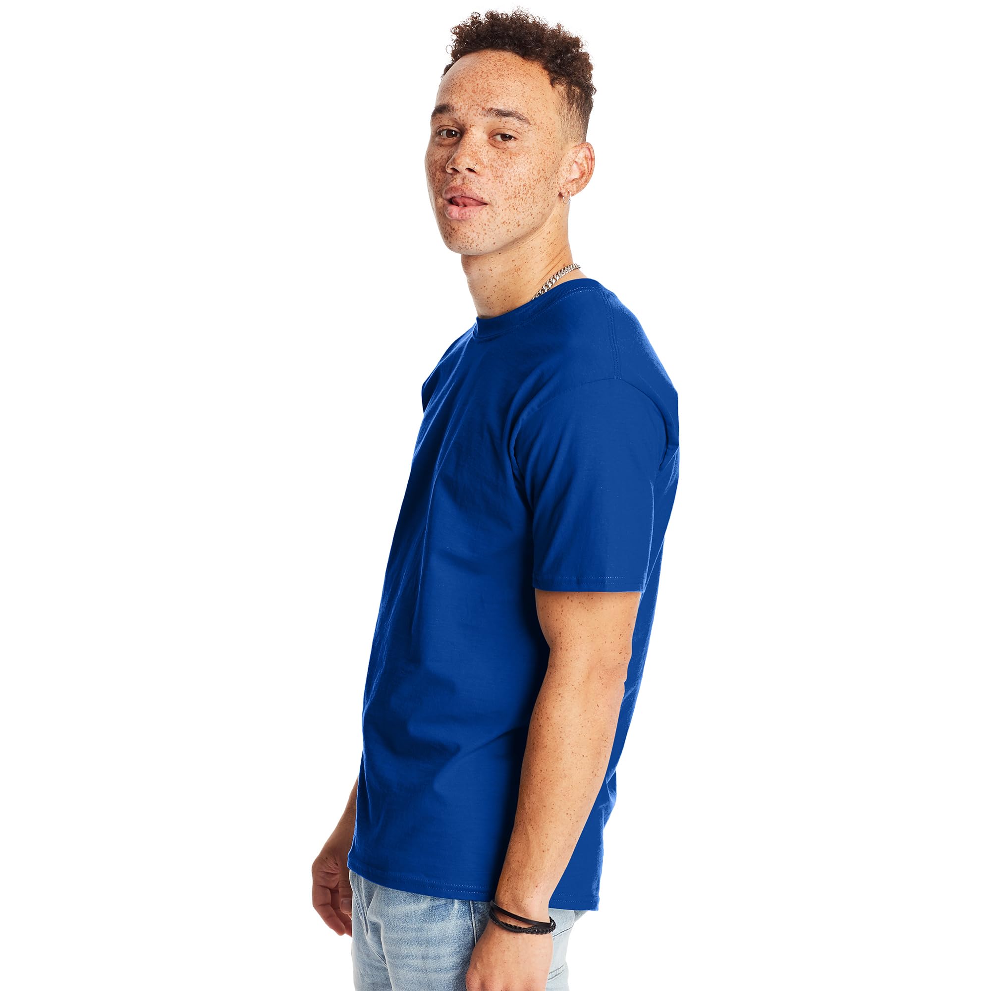 Hanes Men's Beefy-T T-Shirt, Heavyweight Cotton T-Shirts for Men, 1 or 2 Pack, Men's Tees (Tall