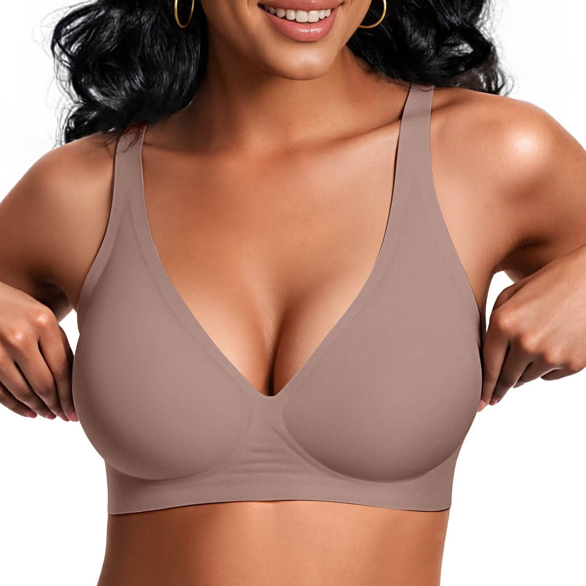 Vertvie Wireless Jelly Bras Push Up Plunge Seamless Supportive