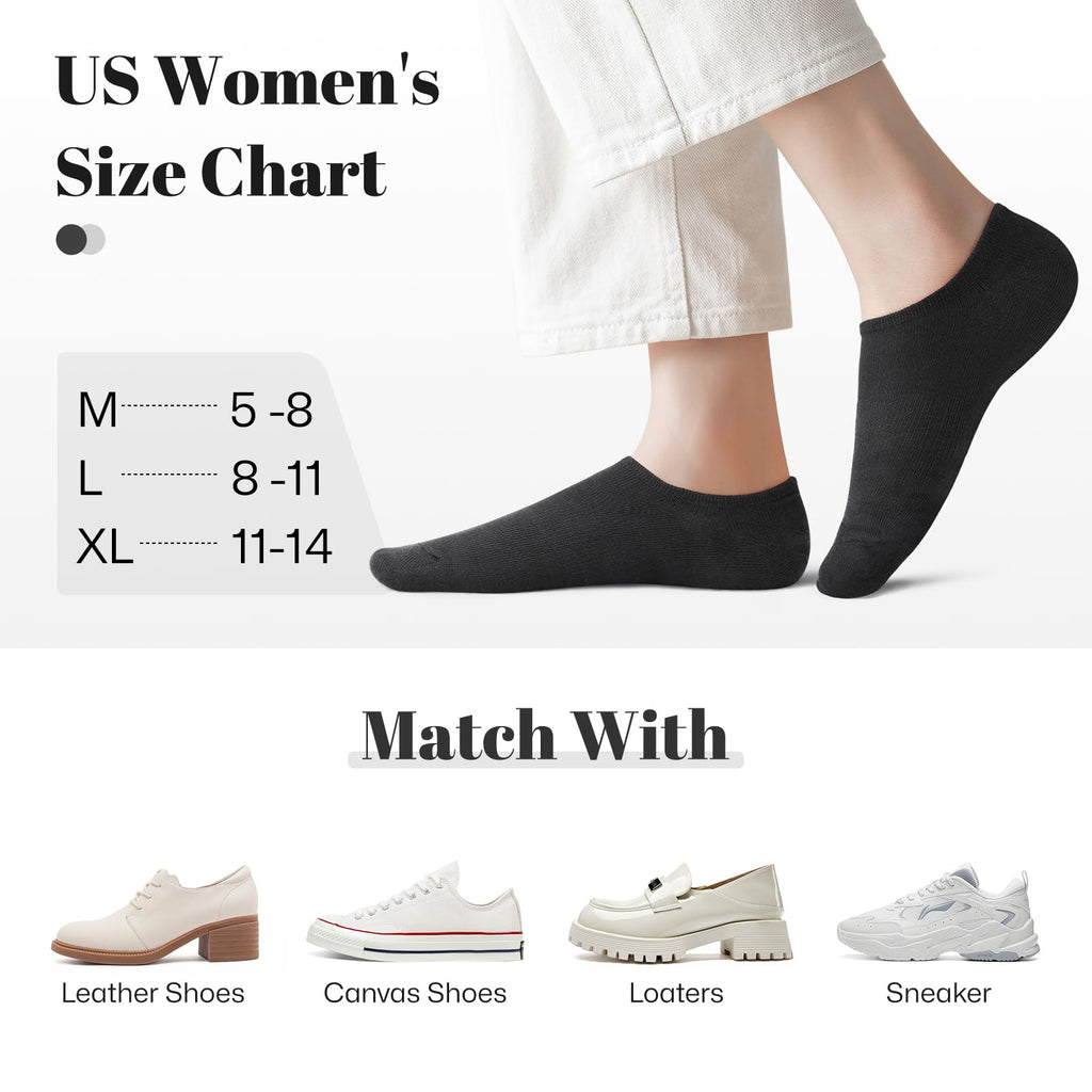 wernies No Show Socks Women Low Cut Ankle Socks Non Slip 4/8 Pairs