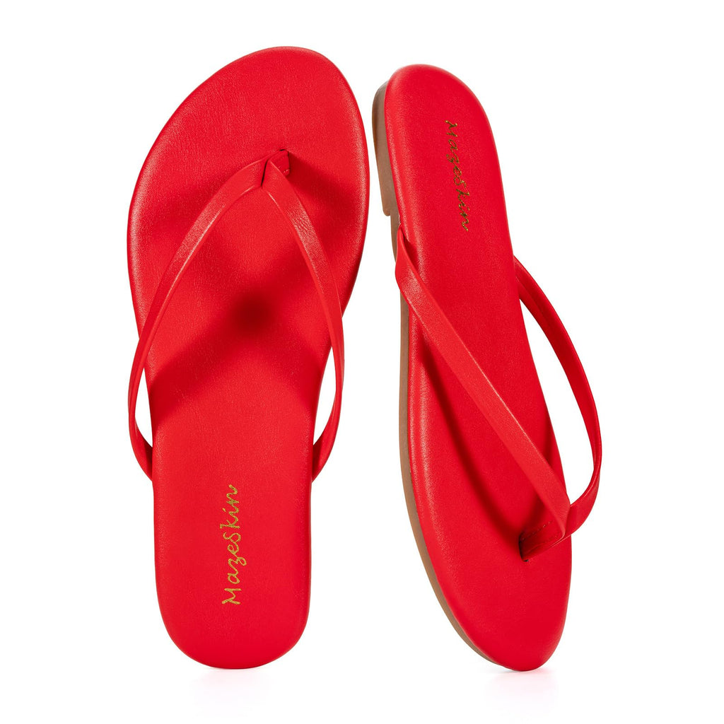 mazeskin Womens Memory Foam Flip Flops Flat Thong Sandals