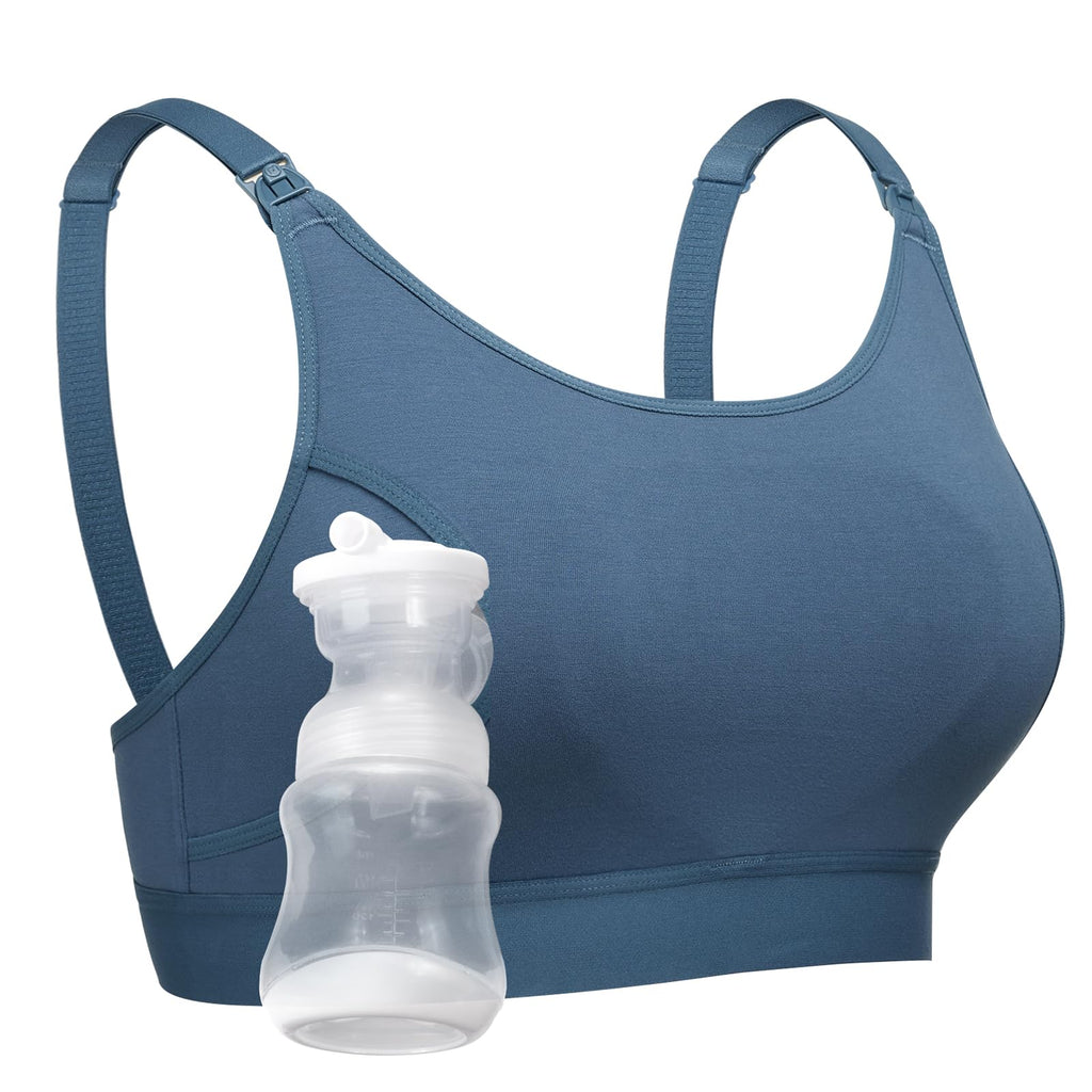 Momcozy Hands Free Pumping & Nursing Bra, Adjustable Cotton Breast Pump Bra