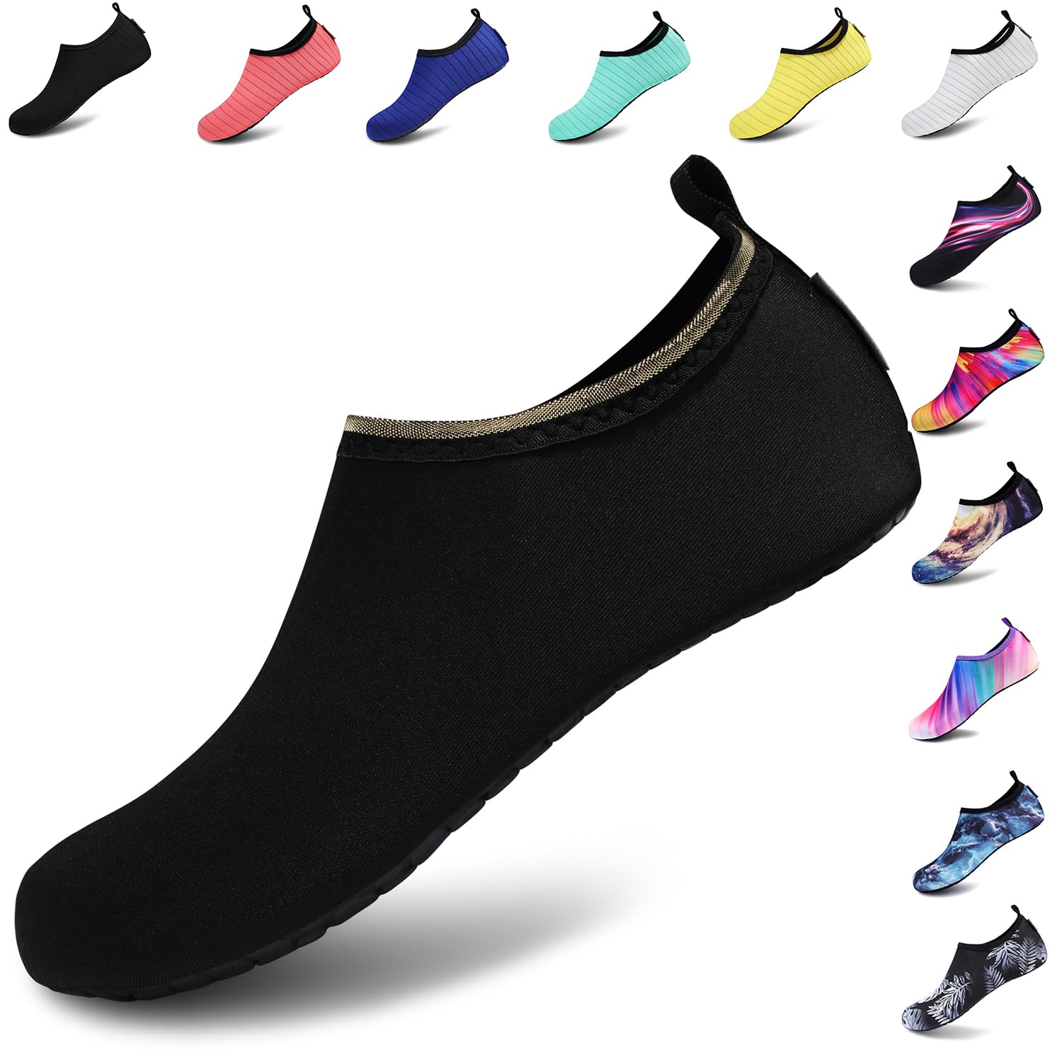 VIFUUR Water Shoes for Men Women Barefoot Quick Dry Aqua Socks Slip On
