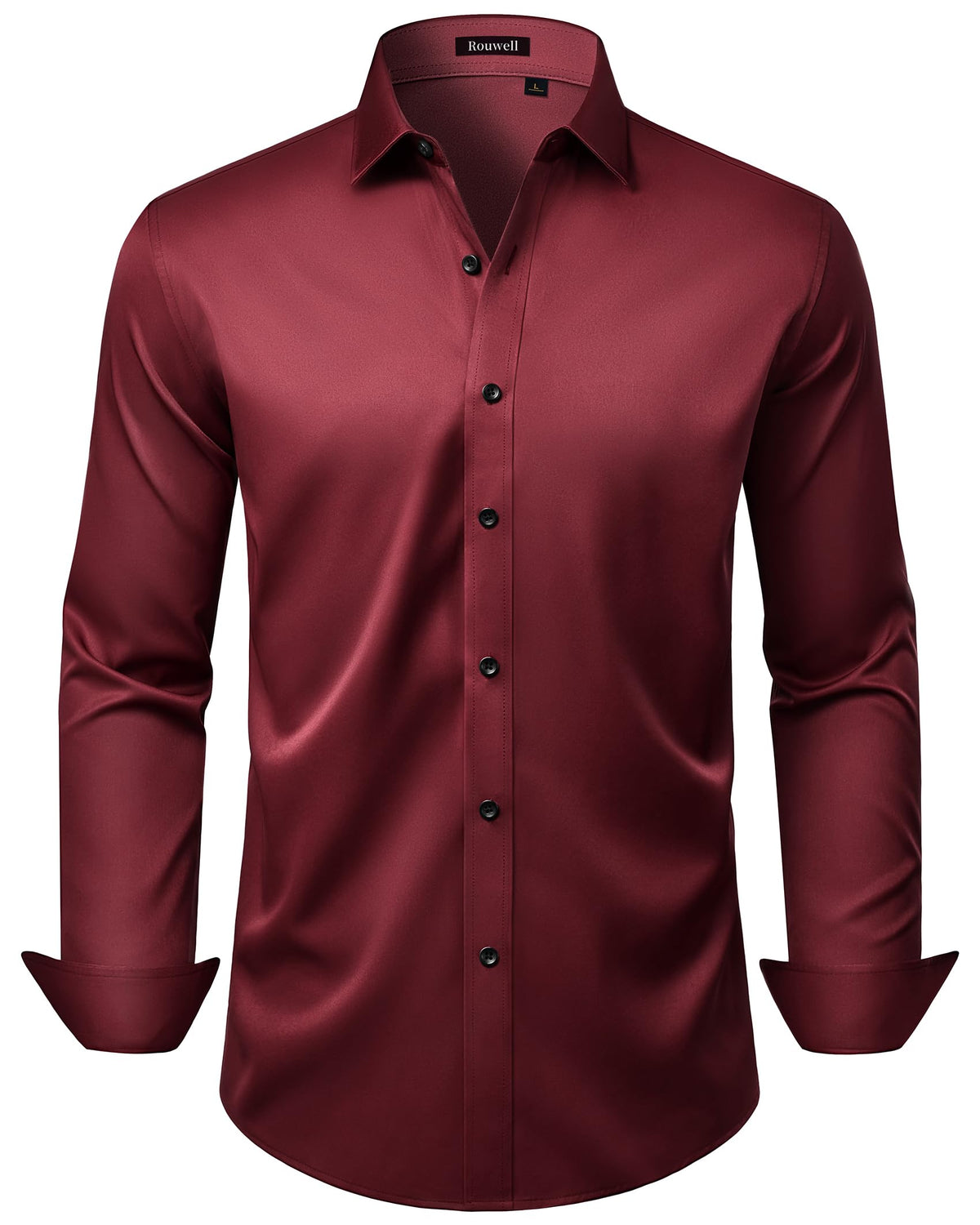 Mens Wrinkle Free Dress Shirts Regular Fit Business Button Down Shirt Formal Long Sleeve Wedding Stretch Shirts
