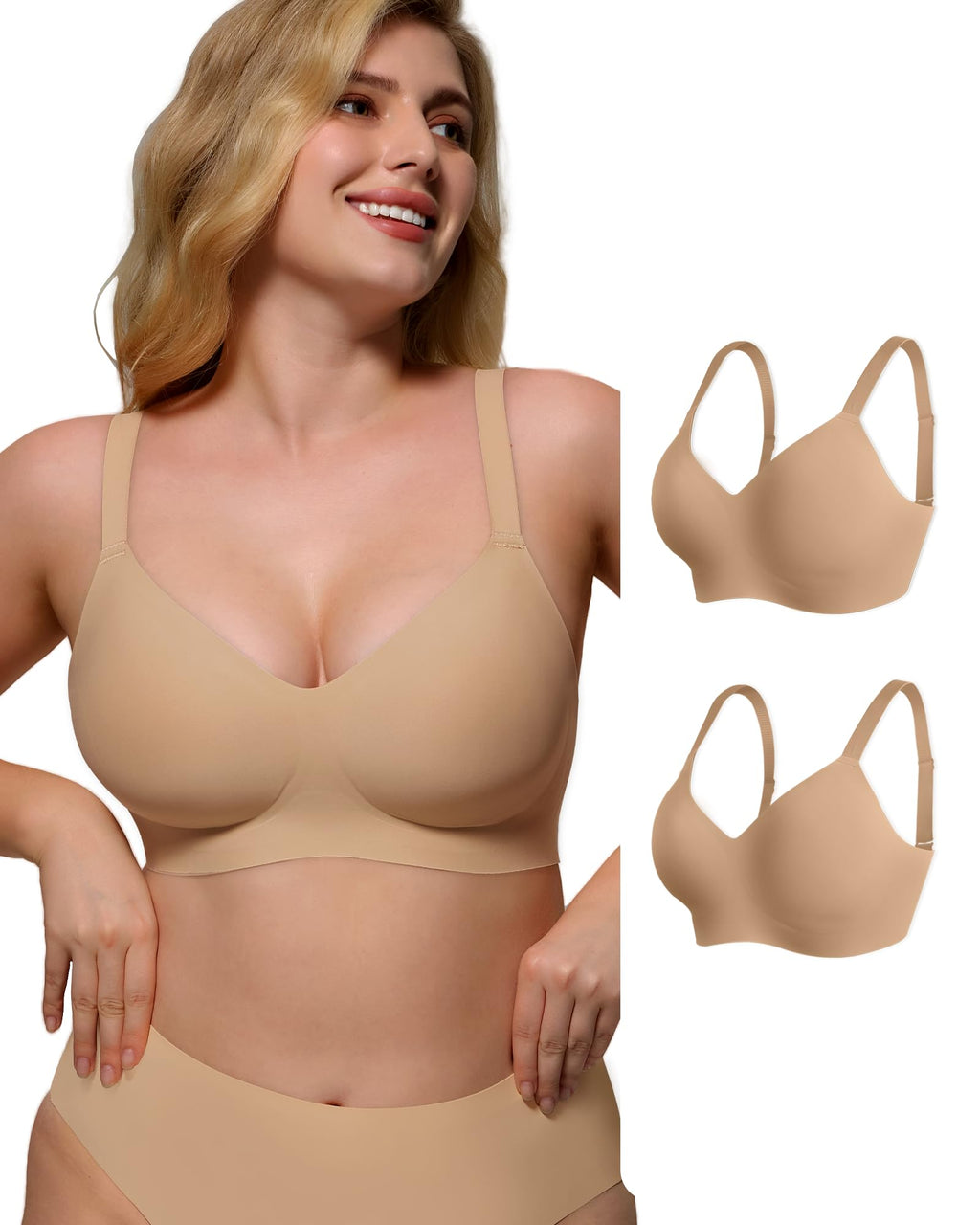 As Fairy Wireless Bras for Women Full Coverage Seamless Comfort T-Shirt Bra