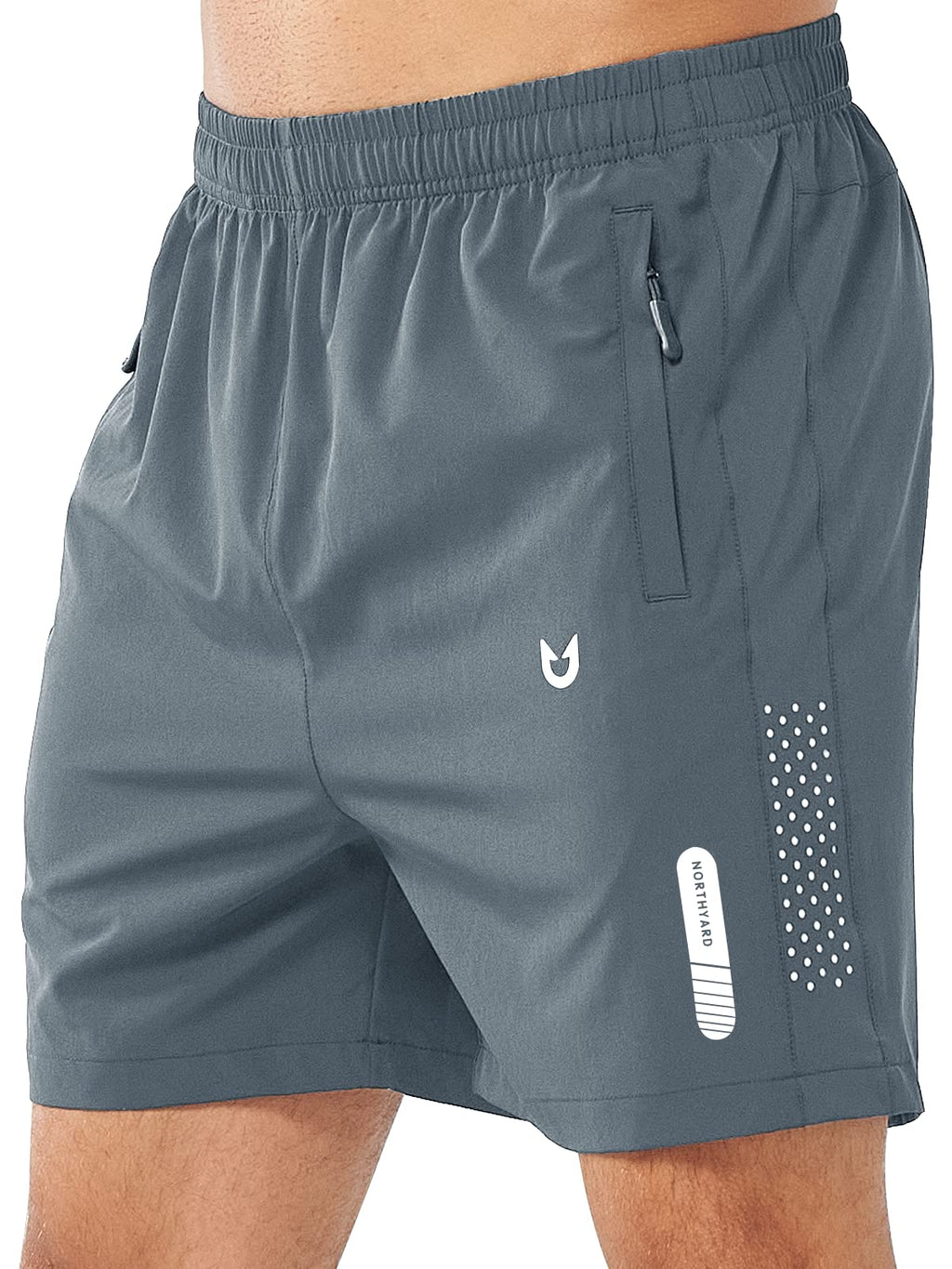 NORTHYARD Men's Athletic Running Shorts Gym Workout 7"/9"/5" Zipper Pockets