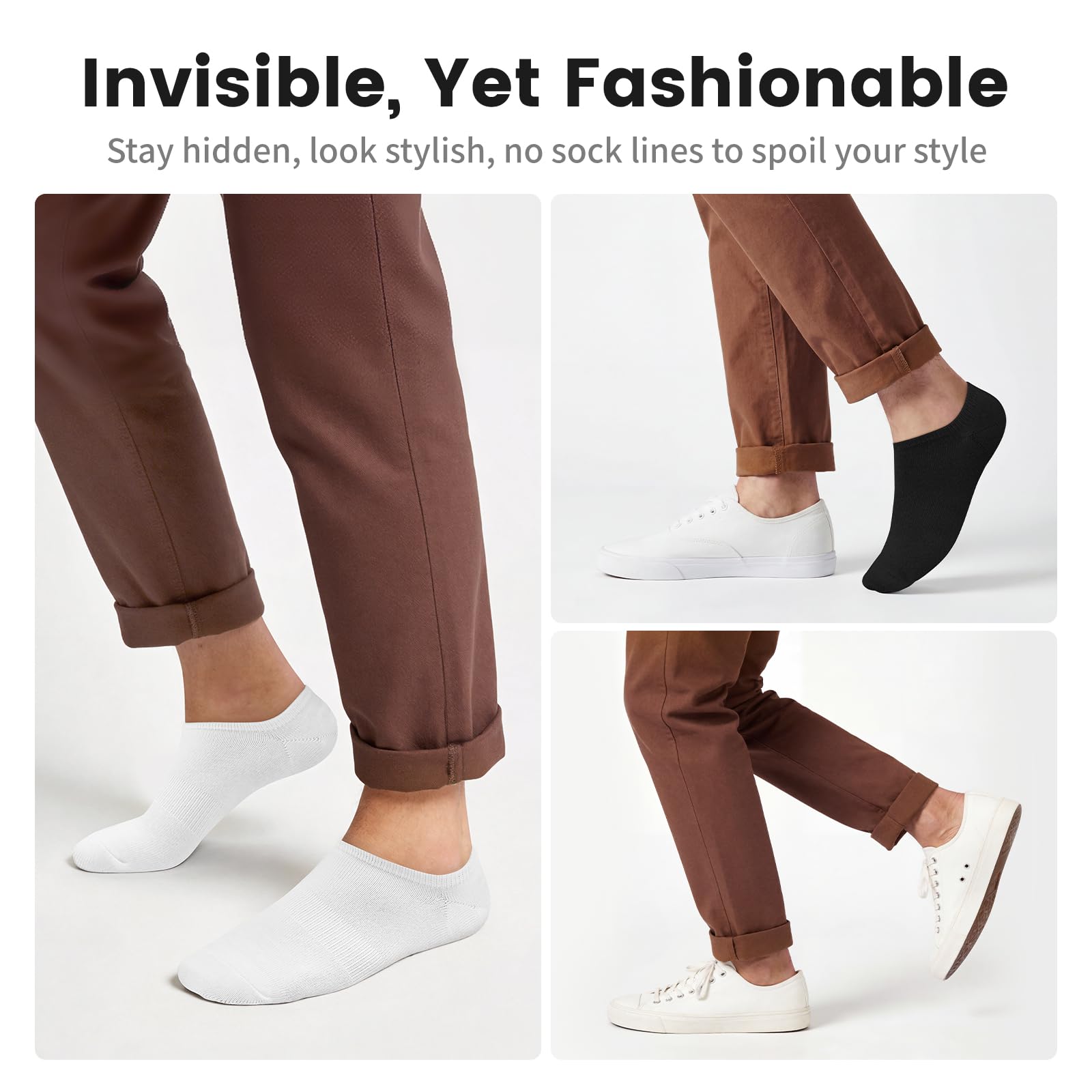 wernies No Show Socks Men, Low Cut Ankle Short Casual Non Slip Socks