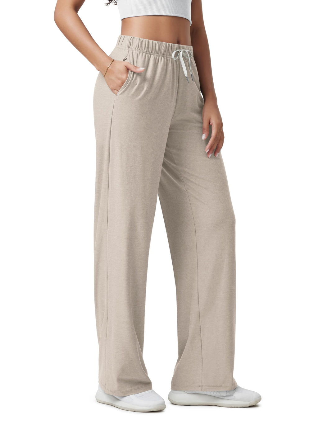 ODODOS Women's Straight Leg Pants Ultra Soft odSTRATUM Tech Relaxed Casual Pajama Lounge Pants with Pockets-27/29/31 Inseam