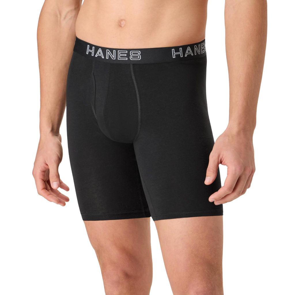 Hanes Men's Boxer Brief Underwear Pack, Stretch Cotton Boxer Briefs for Men, Moisture-wicking, 6-pack