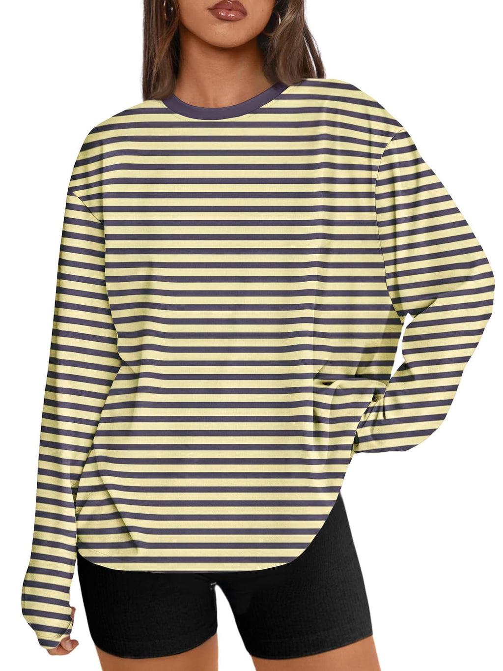 Trendy Queen Womens Oversized Long Sleeve Shirts Fall Tops 2026 Basic Tees