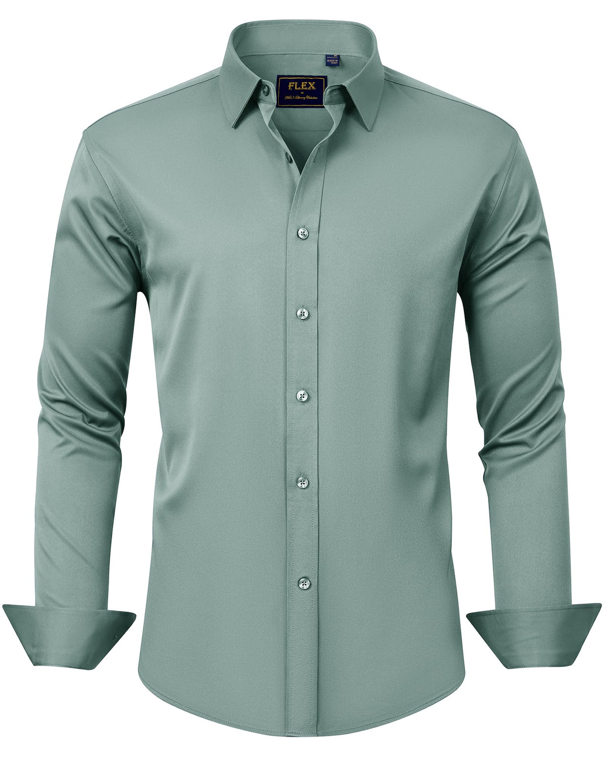 J.VER Men's Dress Shirts Solid Long Sleeve Stretch Wrinkle-Free Formal Shirt Business Casual Button Down Shirts