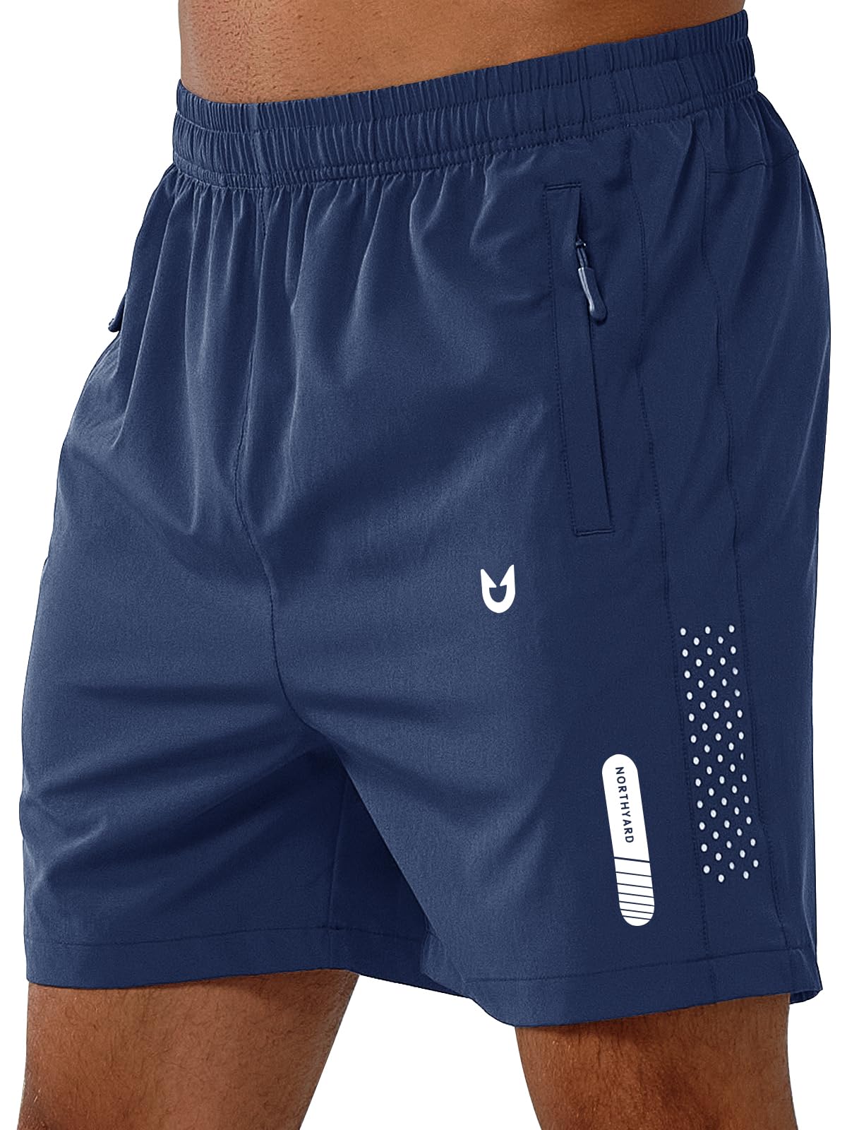 NORTHYARD Men's Athletic Running Shorts Gym Workout 7"/9"/5" Zipper Pockets