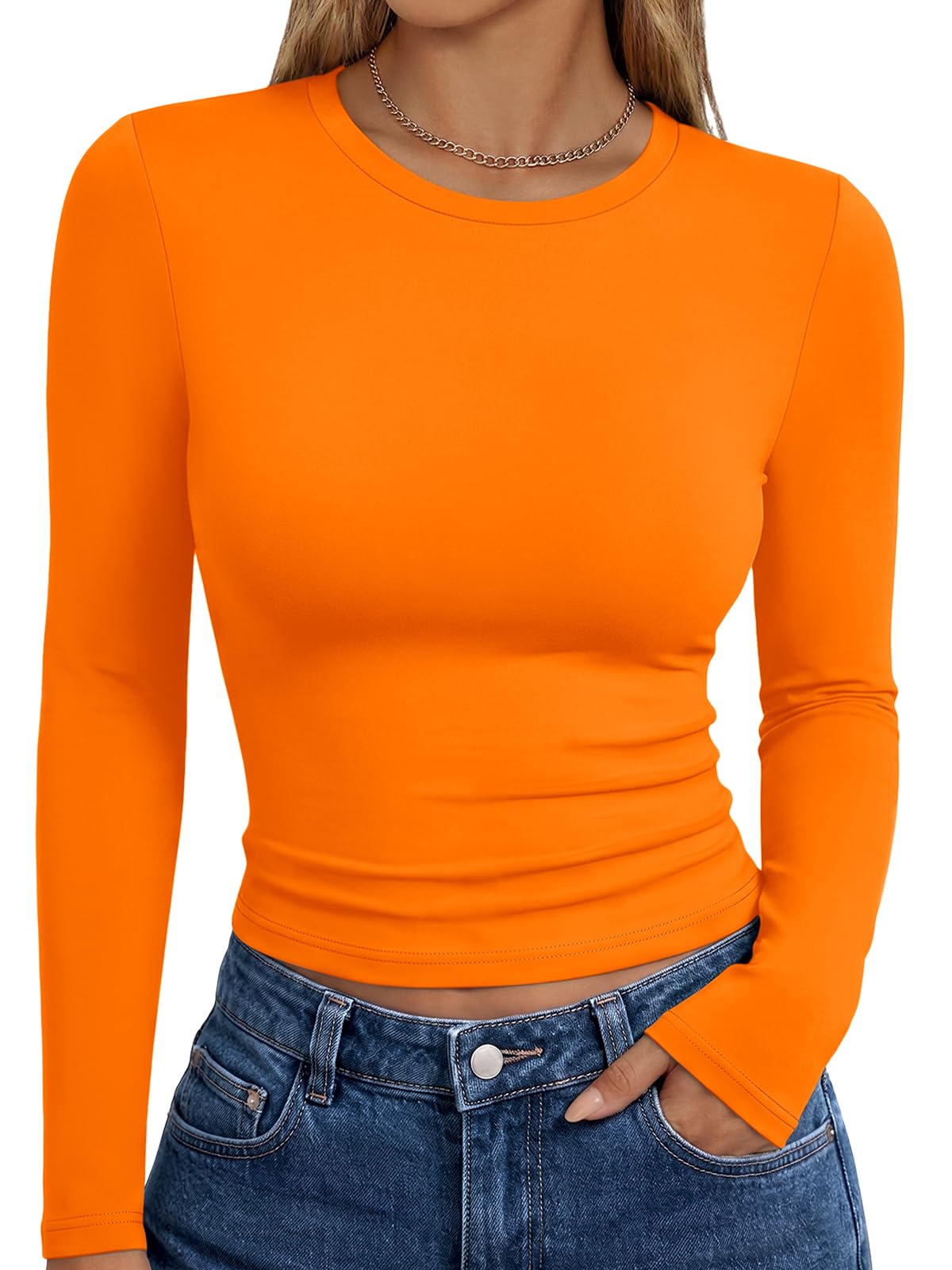 Trendy Queen Womens Long Sleeve T Shirts Fall Fashion Basic Y2K Tops 2026