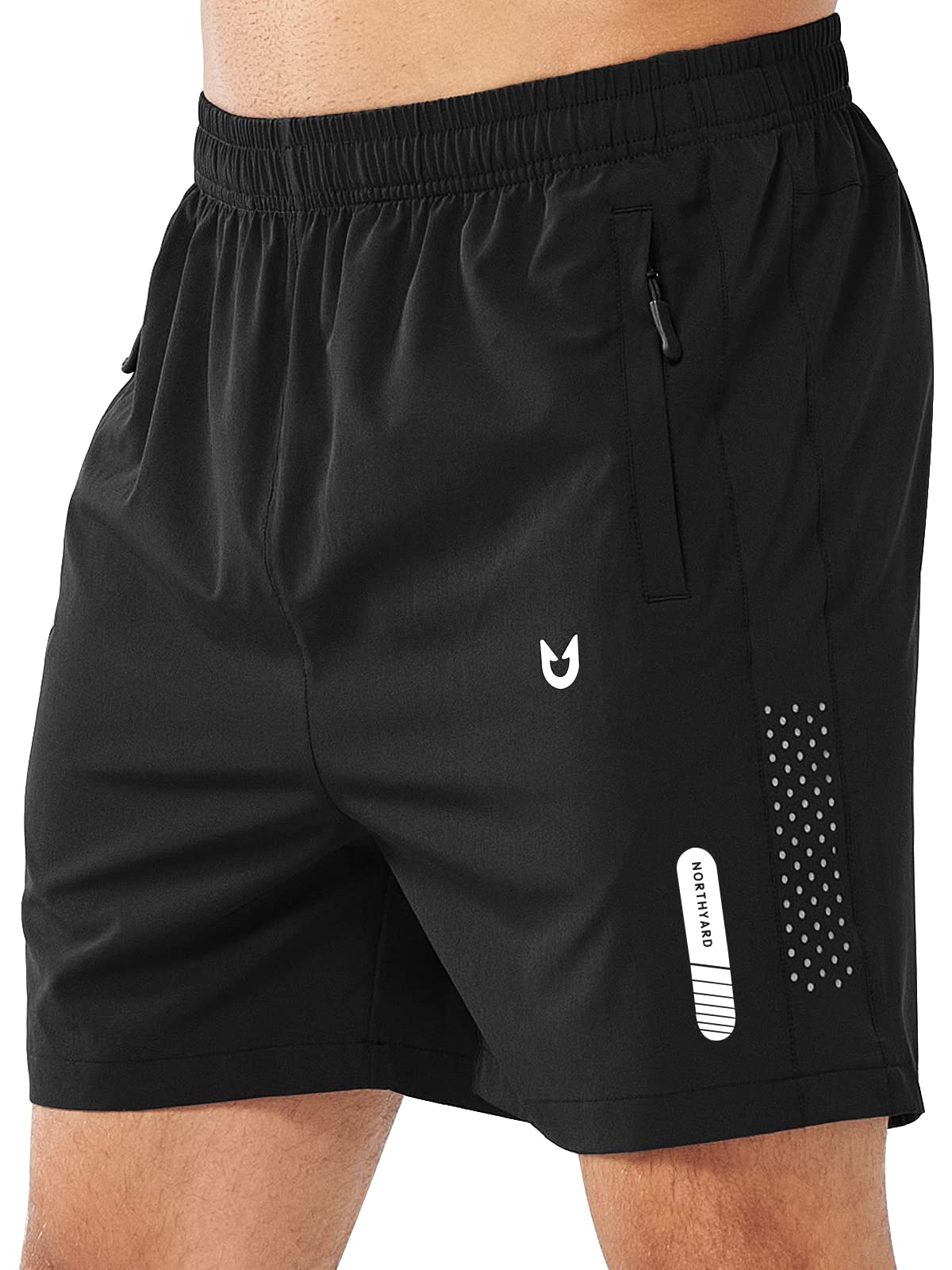 NORTHYARD Men's Athletic Running Shorts Gym Workout 7"/9"/5" Zipper Pockets