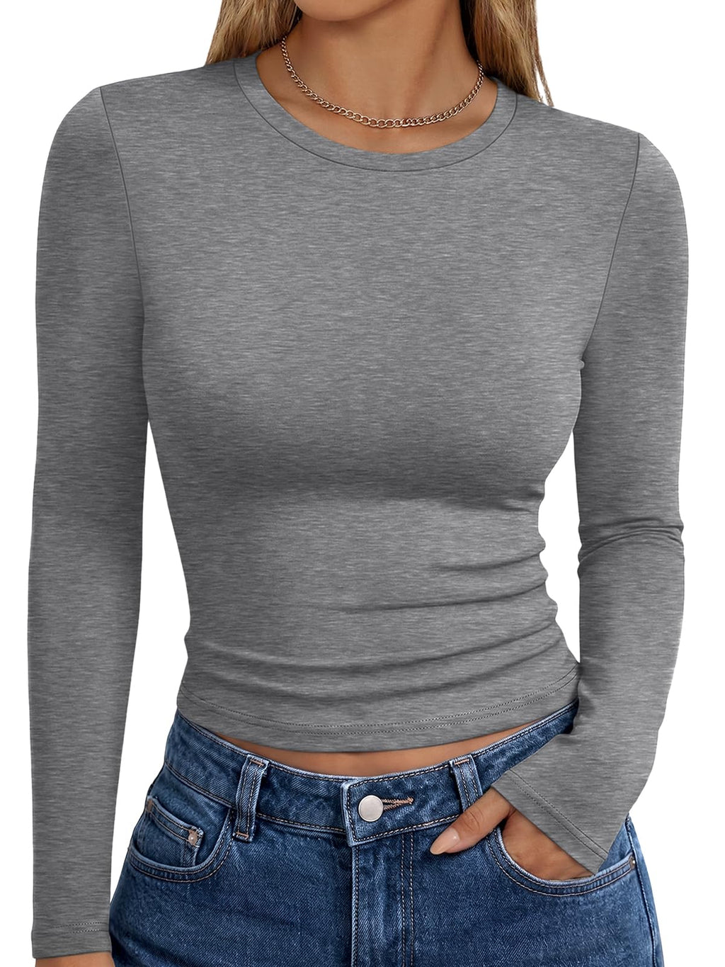 Trendy Queen Womens Long Sleeve T Shirts Fall Fashion Basic Y2K Tops 2026