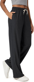 ODODOS Women's Straight Leg Pants Ultra Soft odSTRATUM Tech Relaxed Casual Pajama Lounge Pants with Pockets-27/29/31 Inseam