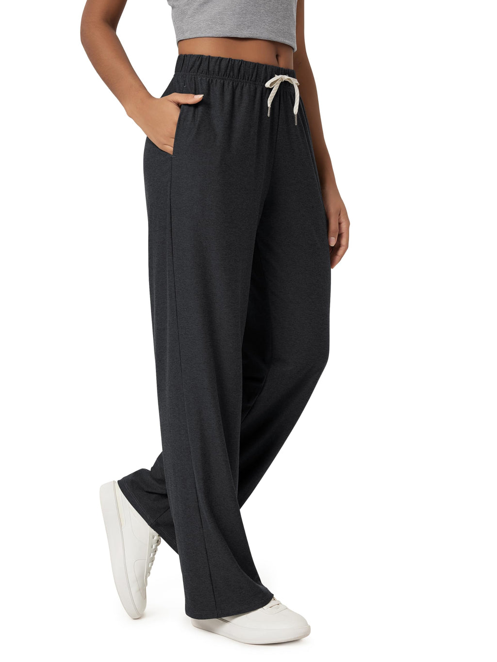 ODODOS Women's Straight Leg Pants Ultra Soft odSTRATUM Tech Relaxed Casual Pajama Lounge Pants with Pockets-27/29/31 Inseam