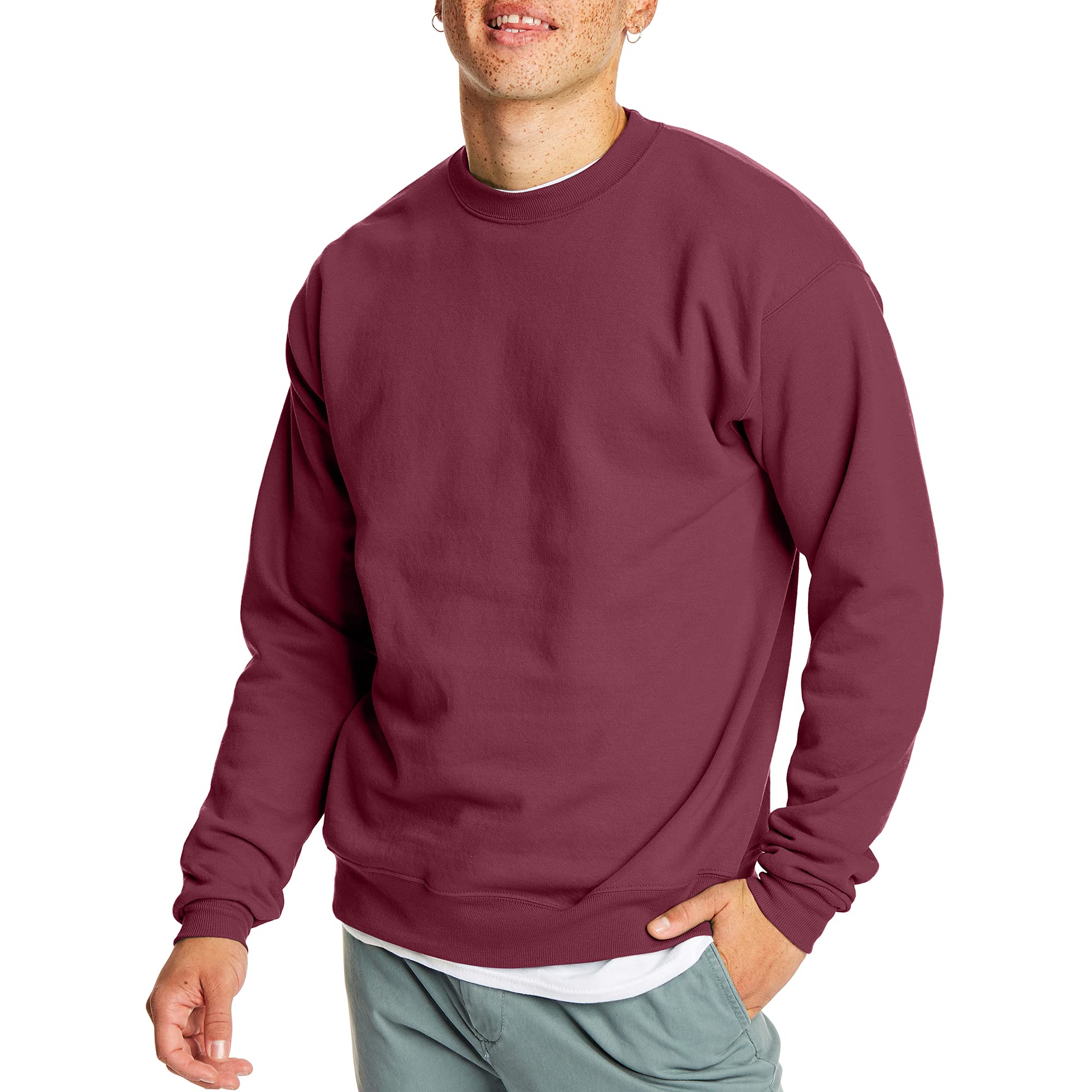 Hanes Men's Sweatshirt, EcoSmart Fleece Crewneck Sweatshirt, Big & Tall Available, 1 or 2-Pack