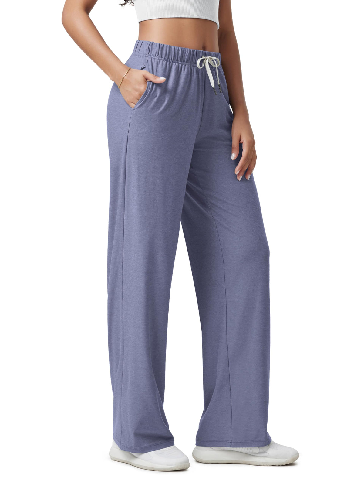 ODODOS Women's Straight Leg Pants Ultra Soft odSTRATUM Tech Relaxed Casual Pajama Lounge Pants with Pockets-27/29/31 Inseam