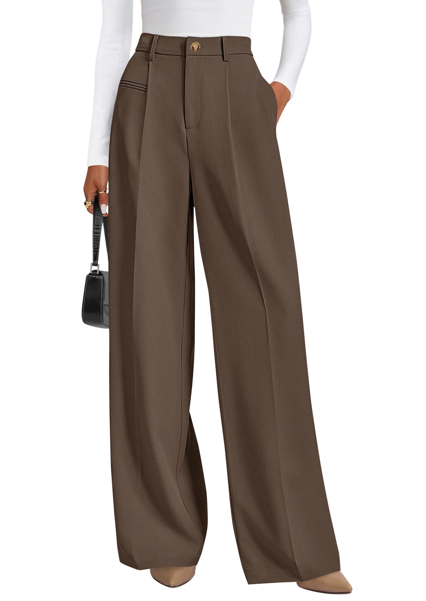PRETTYGARDEN Women's Tailored Wide Leg Work Dress Pants