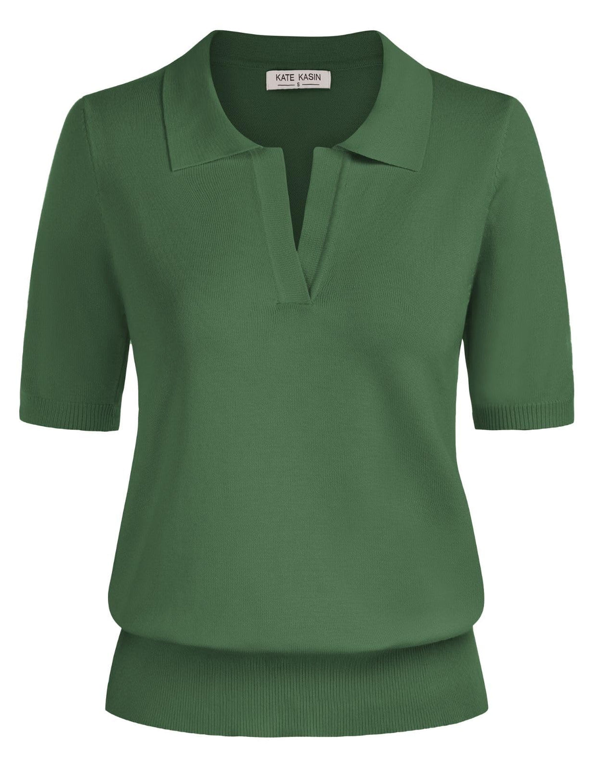 Women's Short Sleeve Classic V Neck Collared Casual Polo Sweater Tops