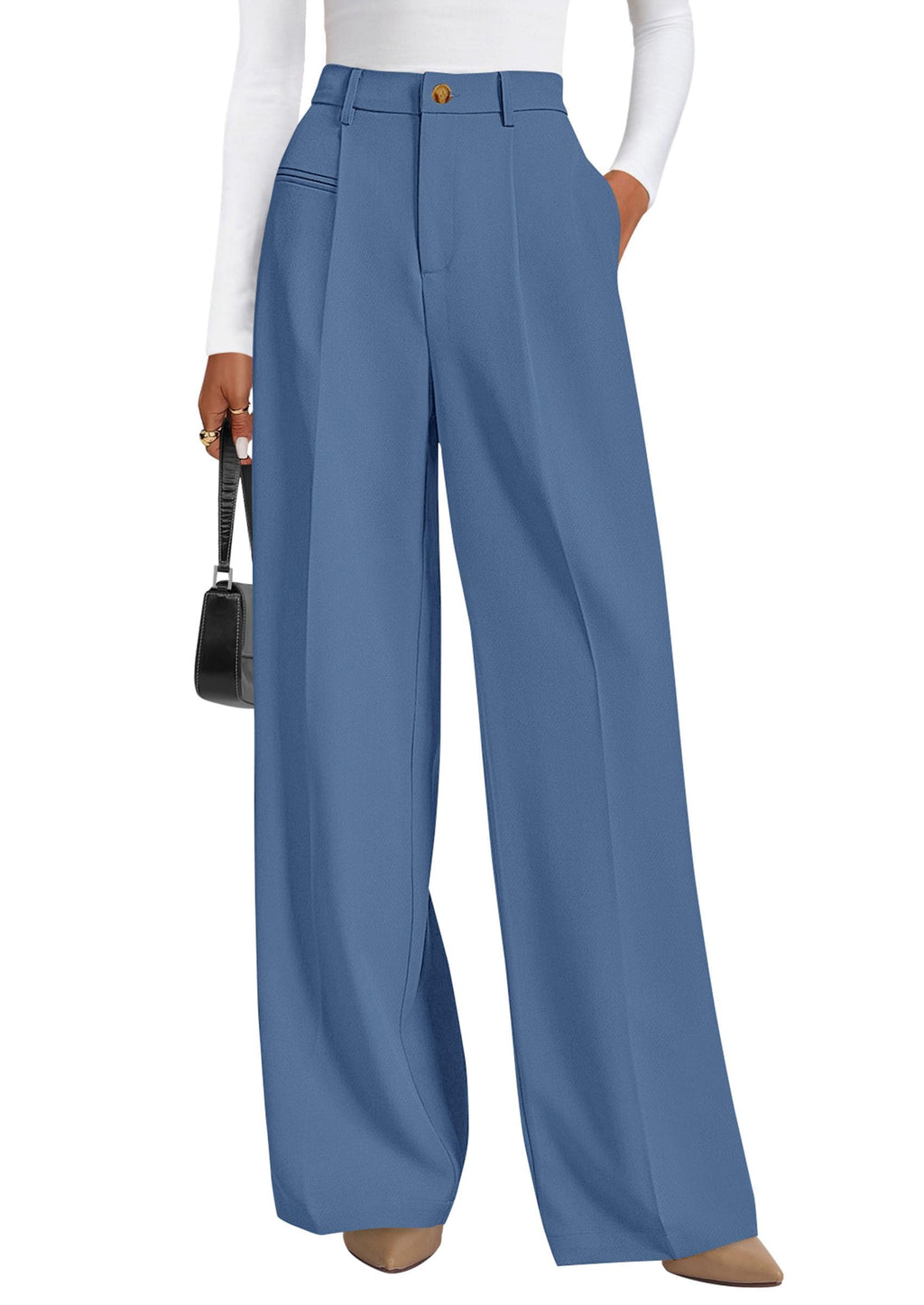 PRETTYGARDEN Women's Tailored Wide Leg Work Dress Pants
