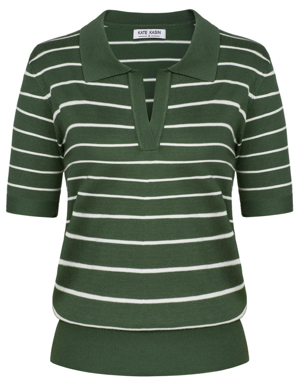 Women's Short Sleeve Classic V Neck Collared Casual Polo Sweater Tops